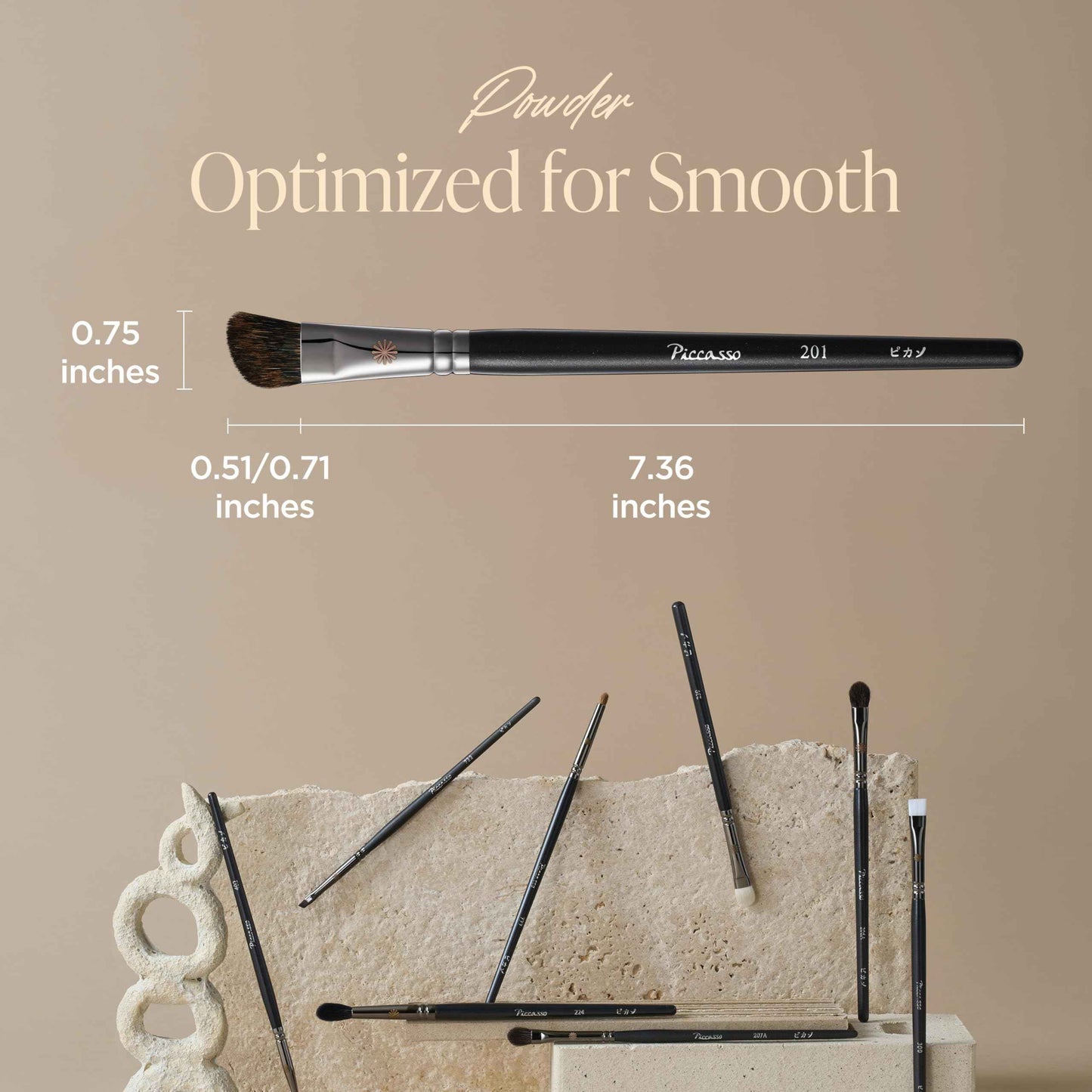 Piccasso 201 Nose Shading Brush – Soft Hair Makeup Brush for Nose Shaper and Face Makeup, Small Angled Brush for Precise Contouring and Blending, Korean Professional Beauty Tool for Daily Use