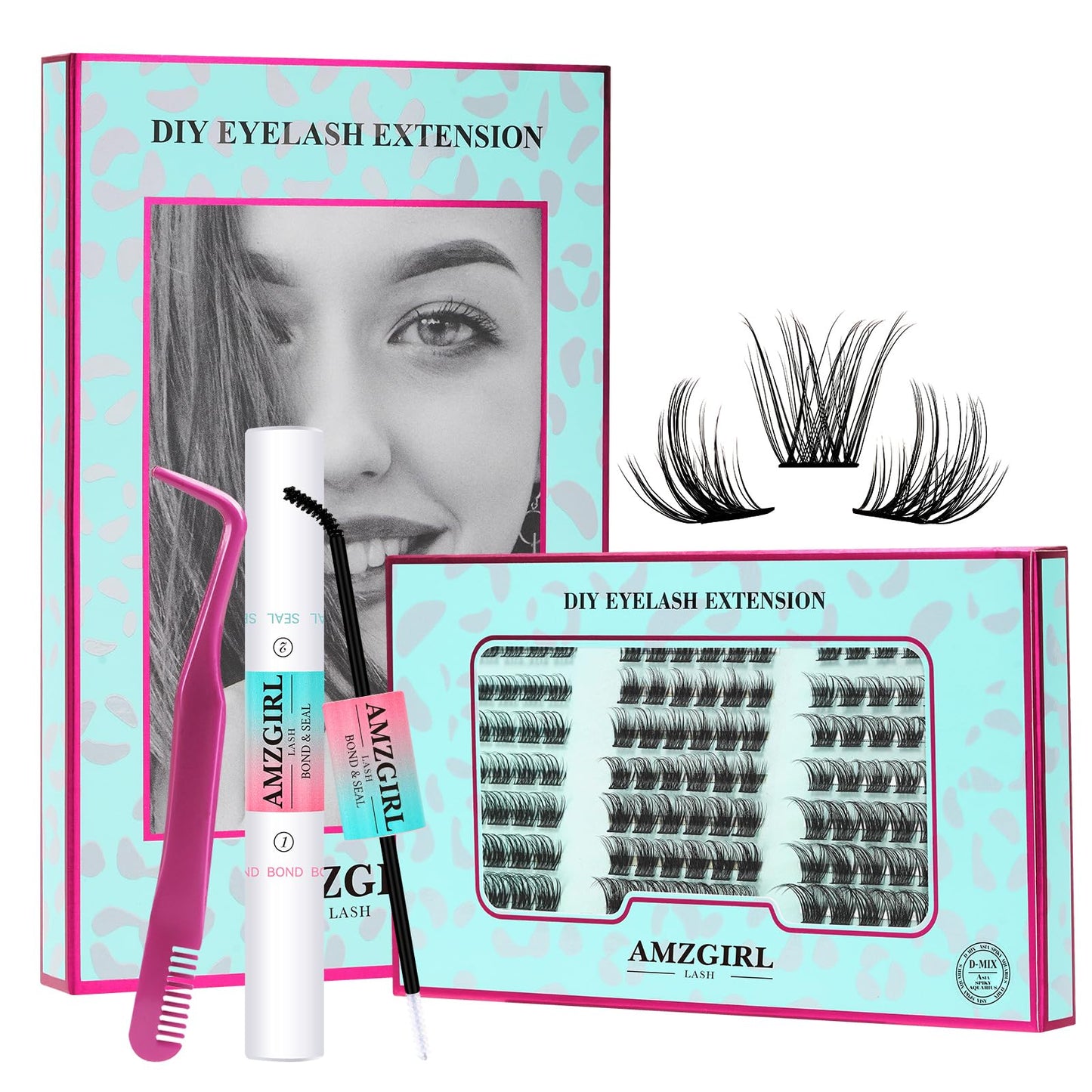 Diy Lash Extension Kit Lash Extensions Kits 84 Pcs Lash Clusters With Lash Glue, Remover, Eyelash Clusters Tweezer For Beginner Individual Lash Extension At Home Easy To Apply(ASA4,D-Mix8-16mm kit)