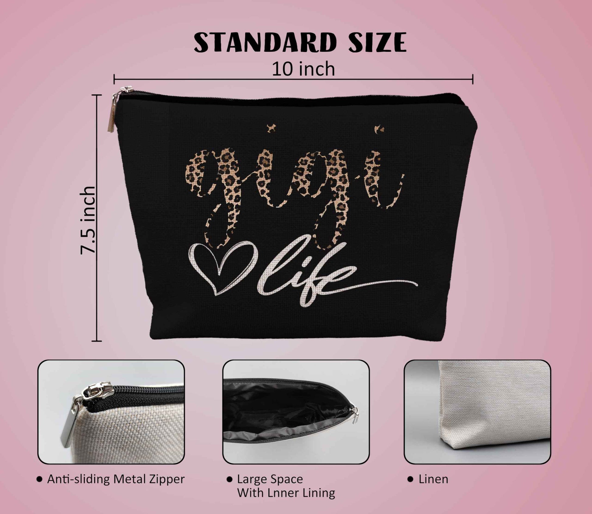 uinwk Gigi Makeup Bag,Gigi Cosmetic Bag,Gigi Gifts For Grandma Gigi,Grandma Gifts From Granddaughter,Grandson