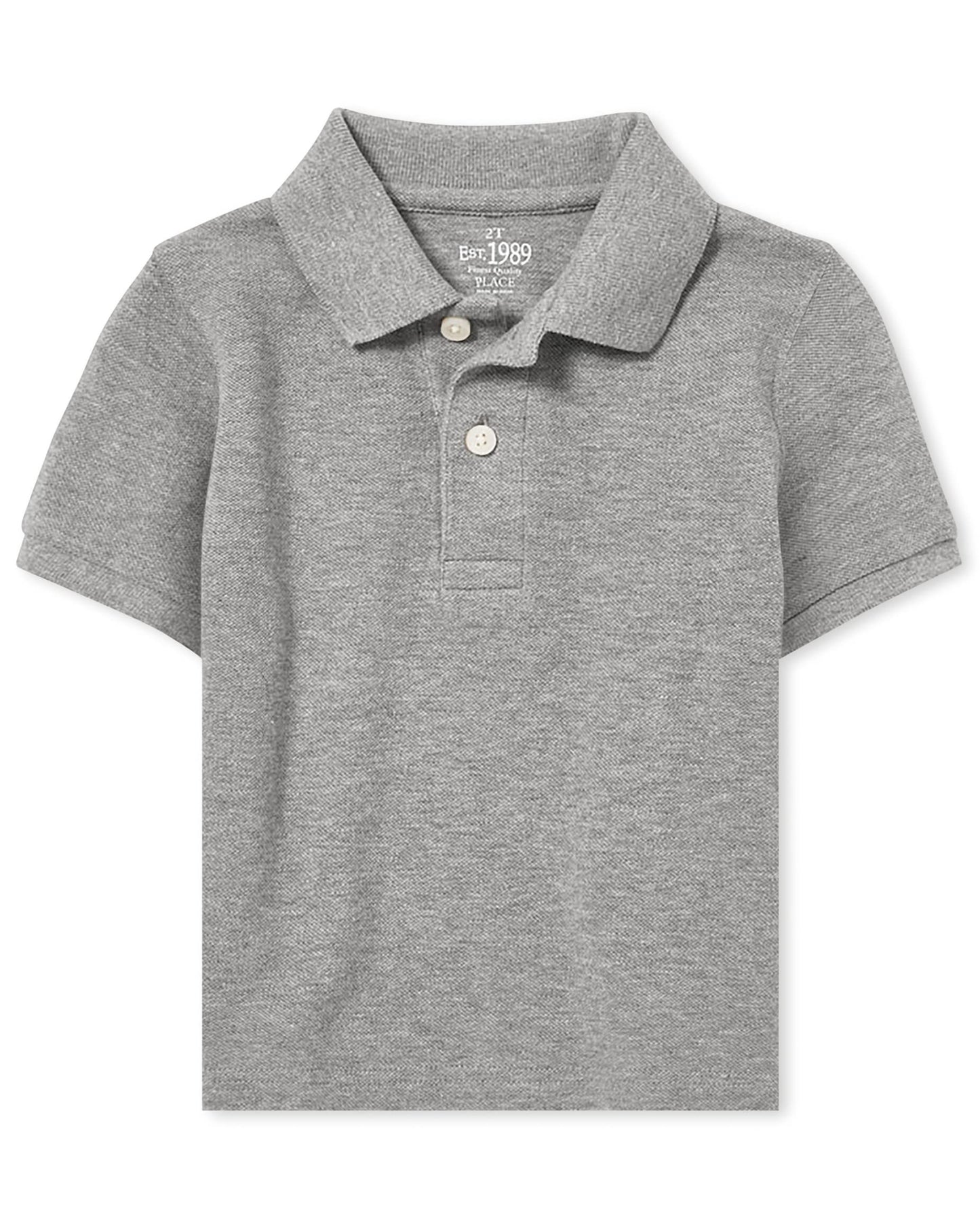 The Children's Place Baby Boys and Toddler Boys Short Sleeve Pique Polo, Smoke, 6-9 MONTHS