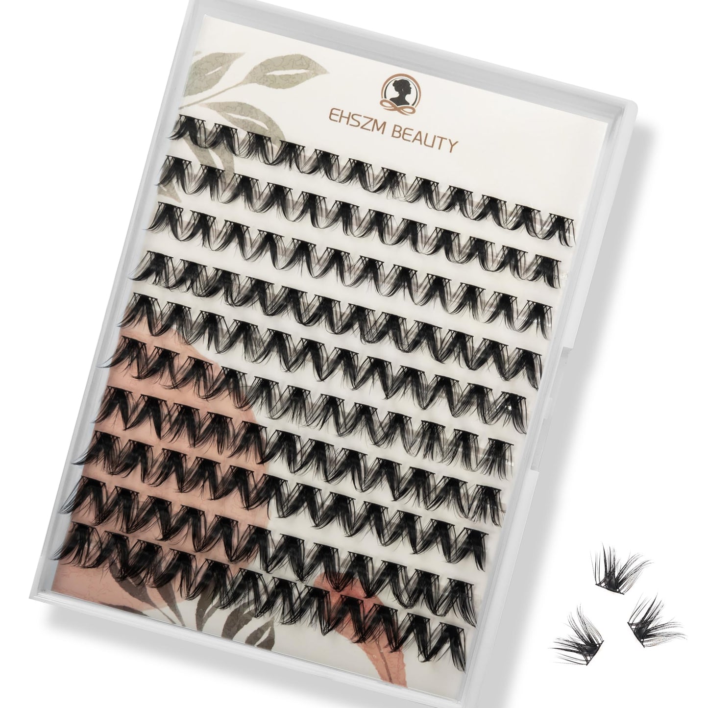 Cat Eye,10mm,12mm,14mm,16mm(10-16mm) DD Curl Lash Clusters,Mega Individual lash Extensions,Lightweight,Easy to Apply, Natural,Volume Wispy Look,EHSZM BEAUTY(Lori)