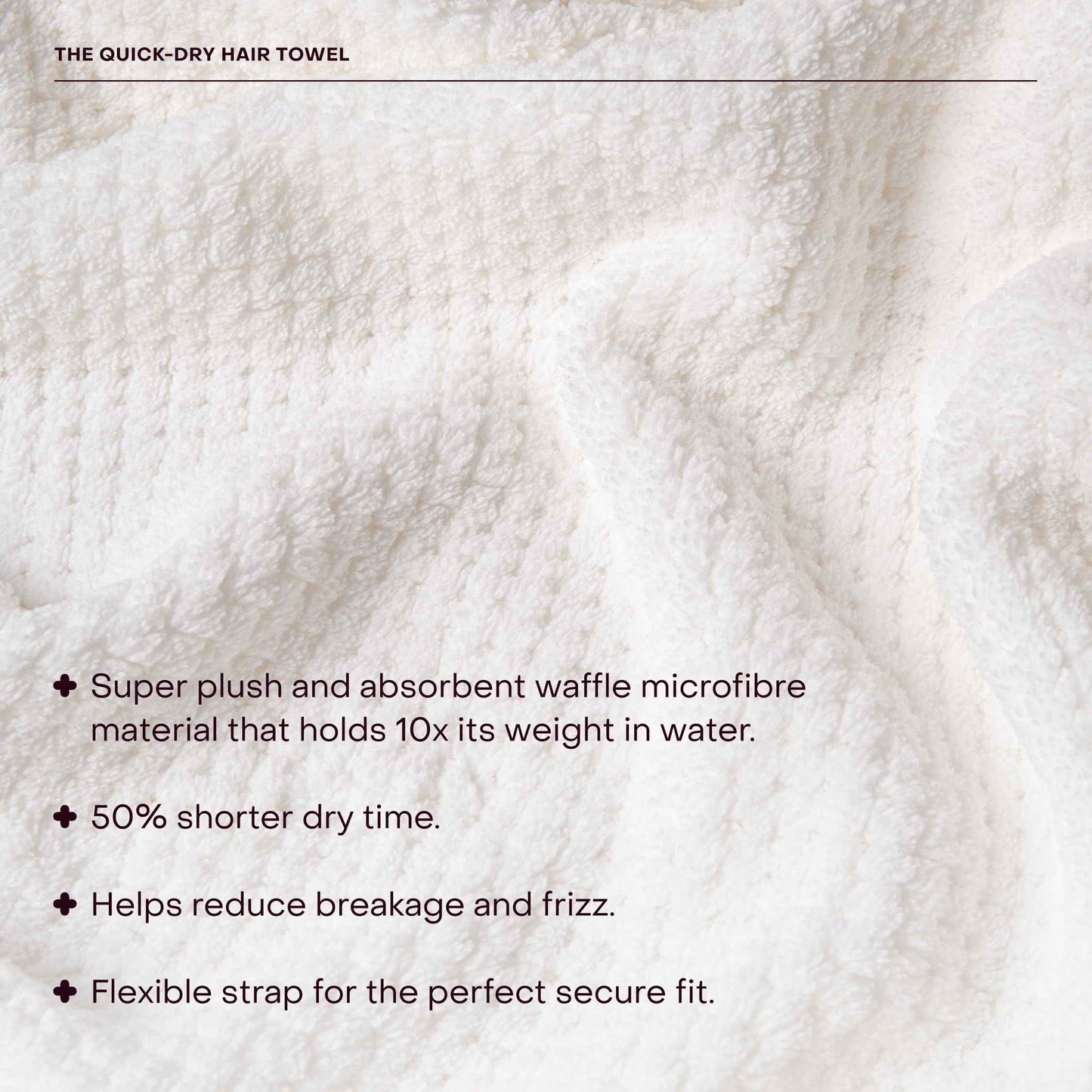 Everist The Quick-Dry Hair Towel, Microfiber, 50% Shorter Dry Time, Reduce Hair Breakage, Flexible Strap for Secure Fit, 1 Each