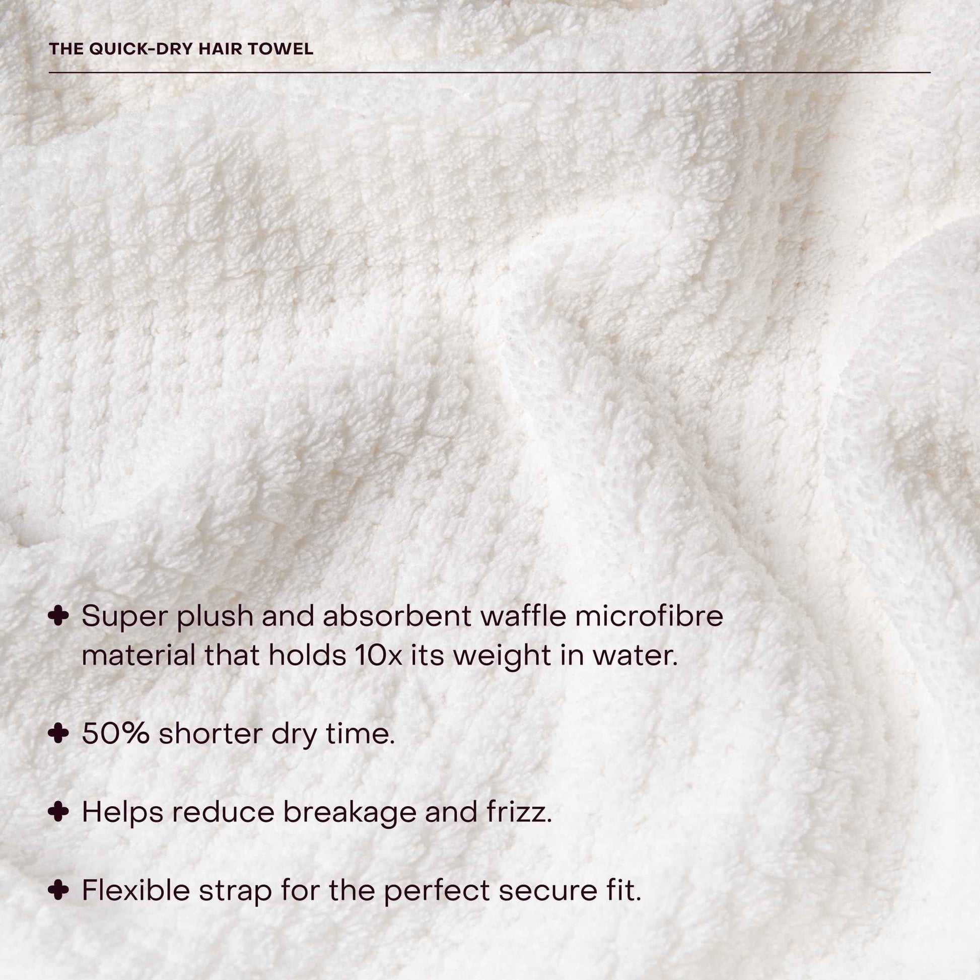 Everist The Quick-Dry Hair Towel, Microfiber, 50% Shorter Dry Time, Reduce Hair Breakage, Flexible Strap for Secure Fit, 1 Each
