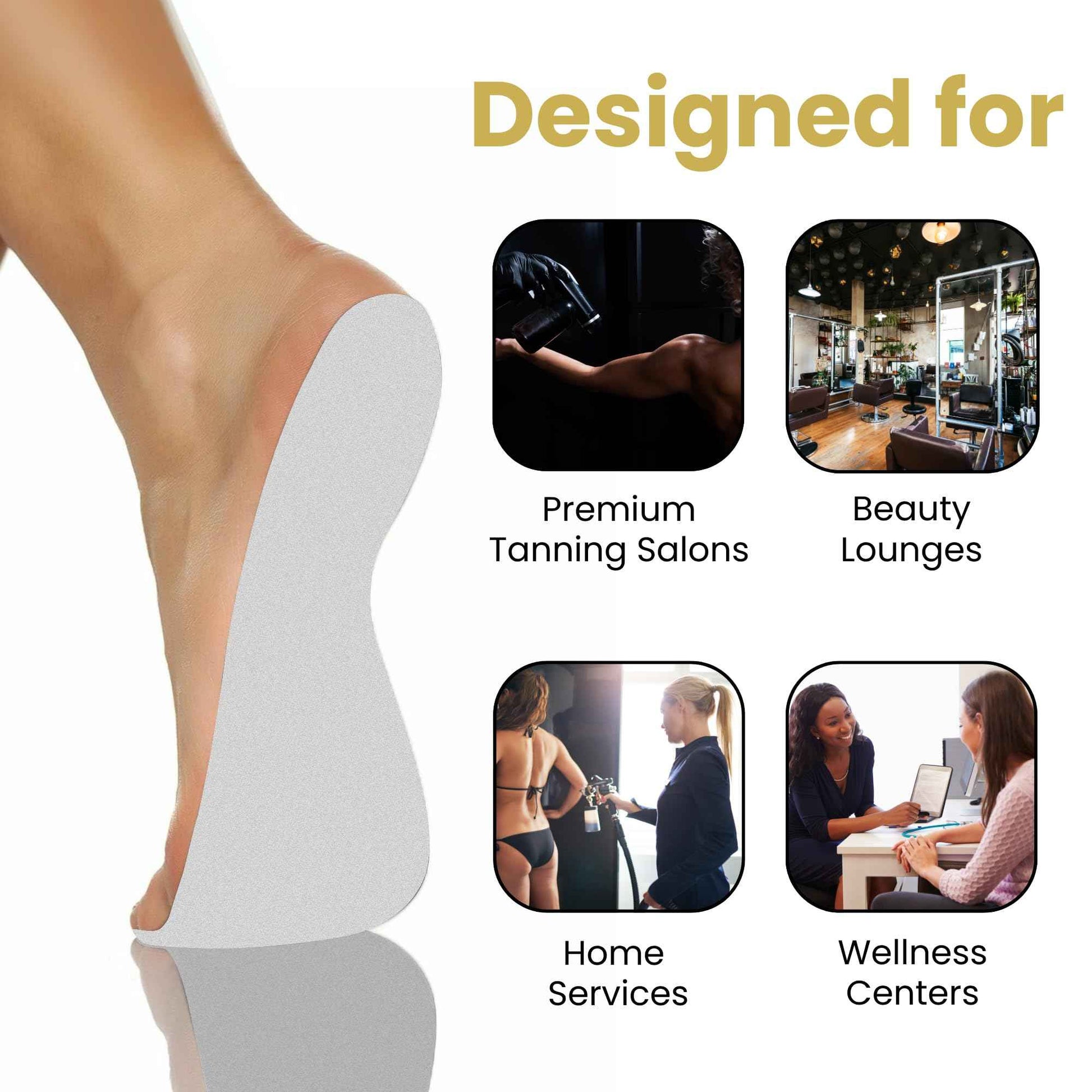 Economy 150 Pairs(300feets) Disposable Black Stick on Feet Spray Sunless Tanning Sole Protector