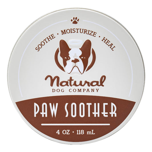 Natural Dog Company Paw Soother Balm, 4 oz. Tin, Dog Paw Cream and Lotion, Moisturizes & Soothes Irritated Paws & Elbows, Protects from Cracks & Wounds