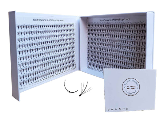 600 Wispy Premade fans 5D 0.07 Mixed Lengths 9-16mm 1000 fans Volume loose Lashes C D Curl Handmade Fan eyelash extensions Kimeyelashes promade fan (Wispy - 5D - Curl C)