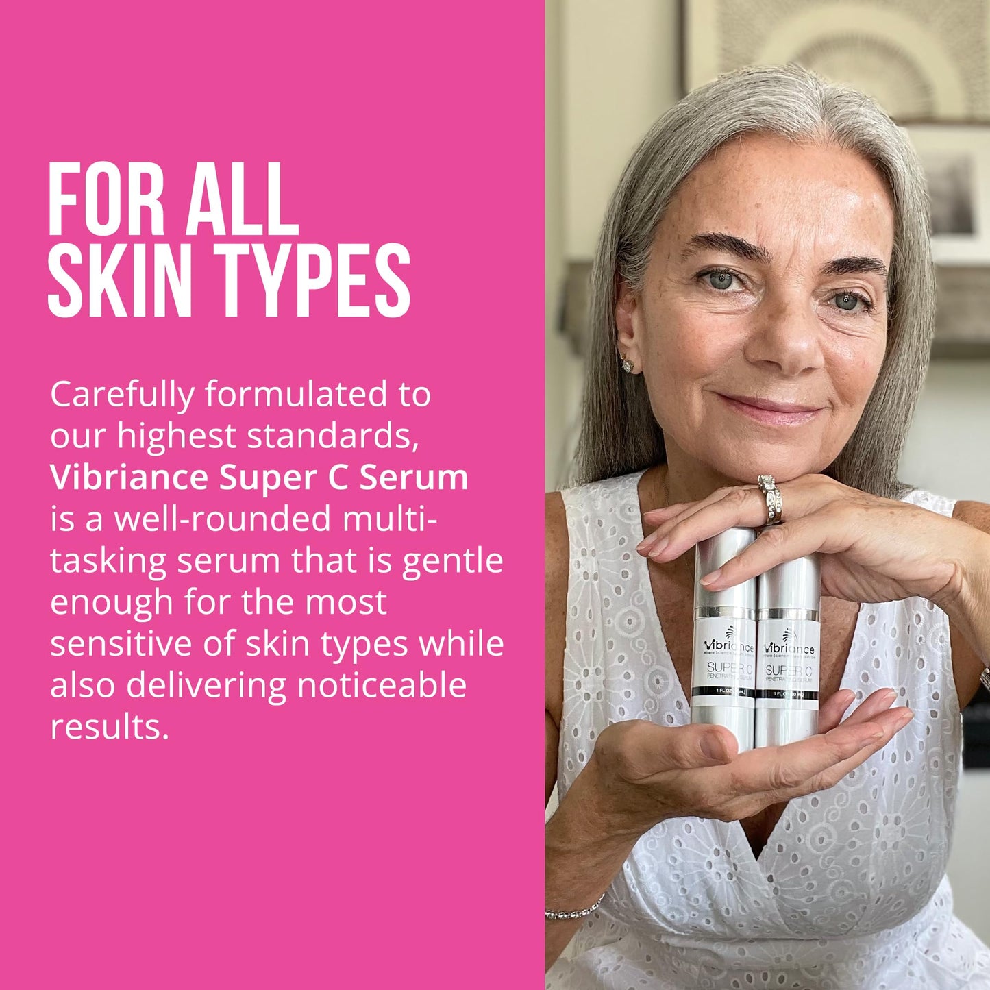 Vibriance Super C Serum for Mature Skin, Made in USA, All-In-One Formula Hydrates, Firms, Lifts, Smooths, Targets Age Spots, Wrinkles, Vitamin C Serum; 1 fl oz - Pack of 3