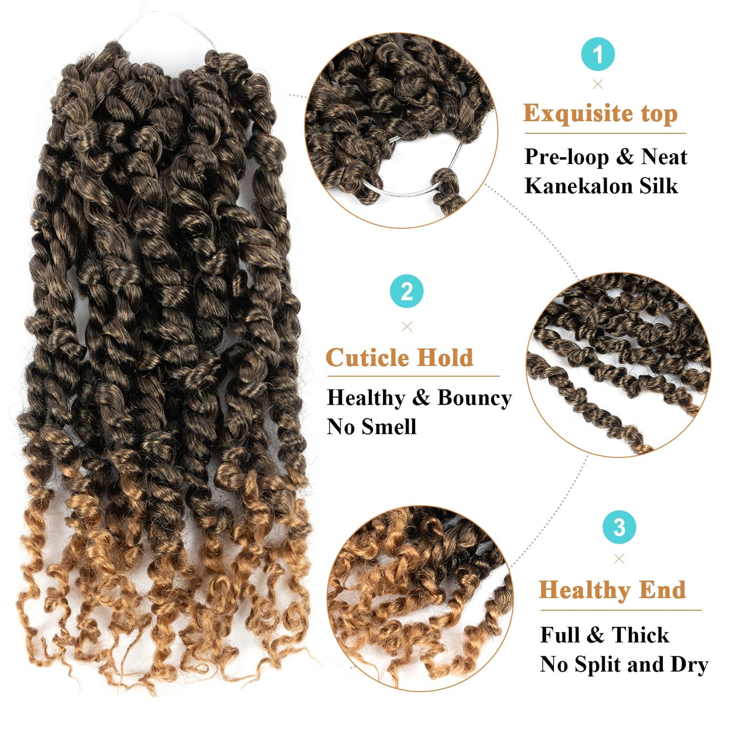 Passion Twist Crochet Hair 10 Inch Prelooped Crochet Hair for Black Women, Short Pre Twisted Passion Twist Crochet Hair Synthetic Passion Twist Braiding Hair Extension (10 Inch, 1B/27#)