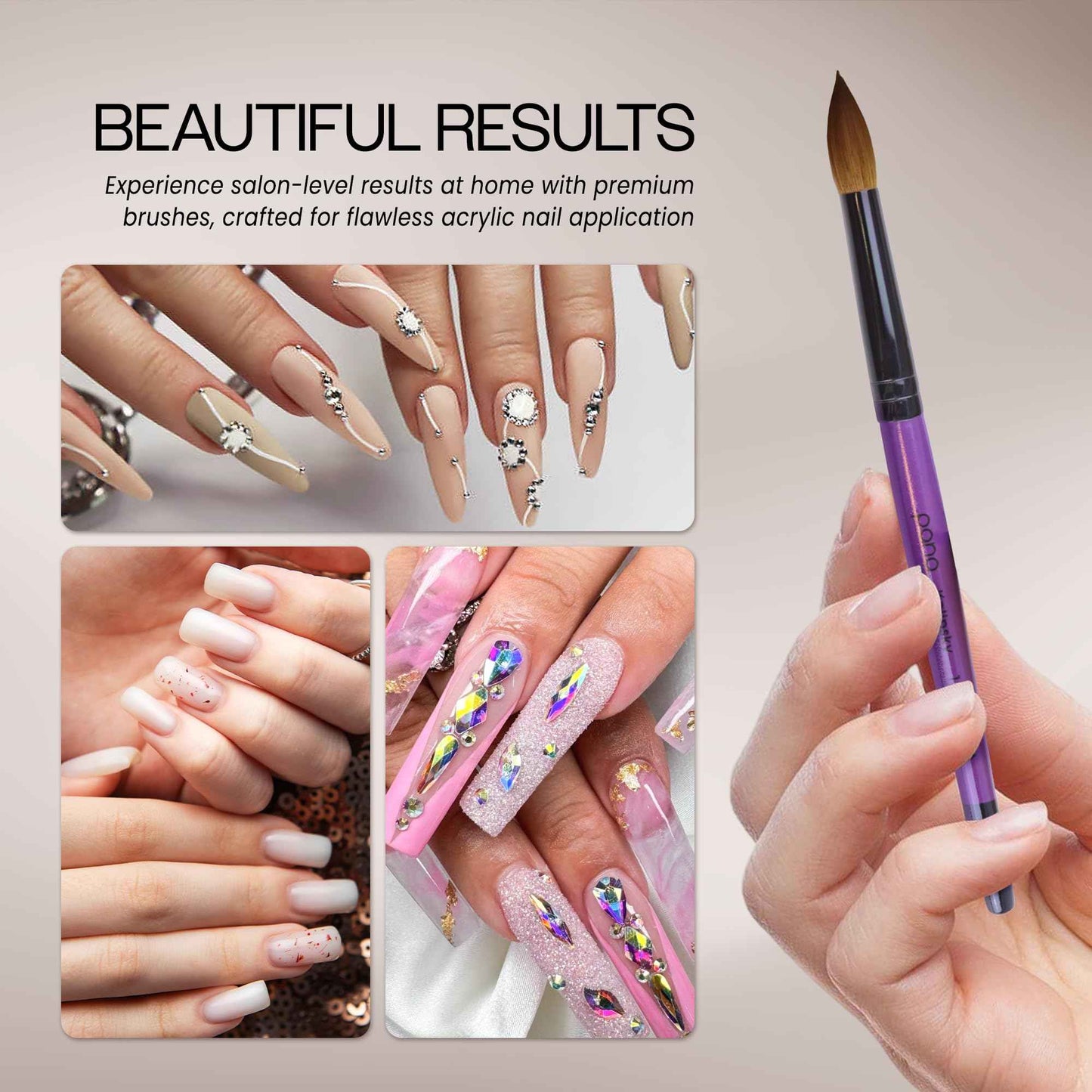 Profession Purple Wood Kolinsky Acrylic Nail Brush (Size: 6, 8, 10, 12, 14, 16, 18, 20, & 22) PANA Brand High End Quality 100% Pure Kolinsky Hair (Size 16)