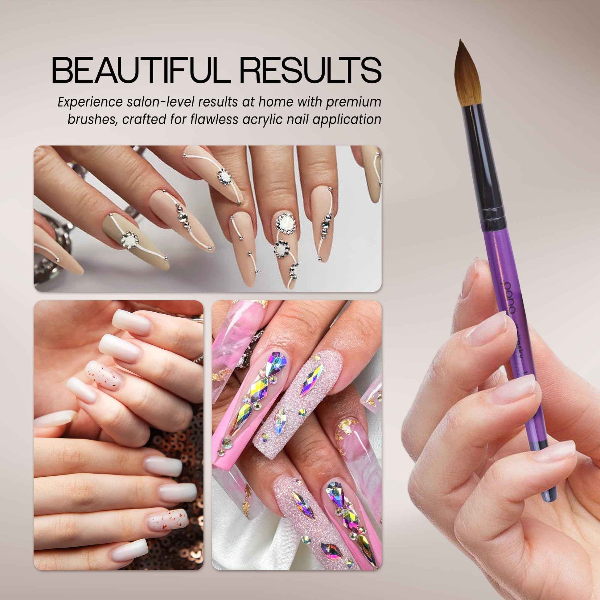 Profession Purple Wood Kolinsky Acrylic Nail Brush (Size: 6, 8, 10, 12, 14, 16, 18, 20, & 22) PANA Brand High End Quality 100% Pure Kolinsky Hair (Size 16)