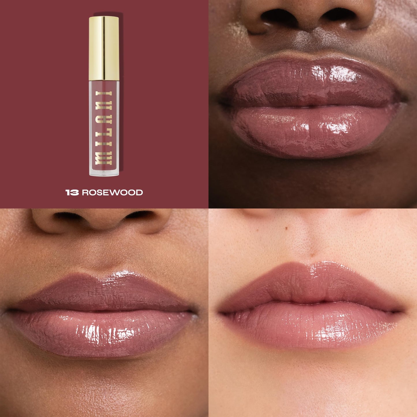 Milani Keep It Full Nourishing Lip Plumper - Rosewood (0.13 Fl. Oz.) Cruelty-Free Lip Gloss for Soft, Fuller-Looking Lips