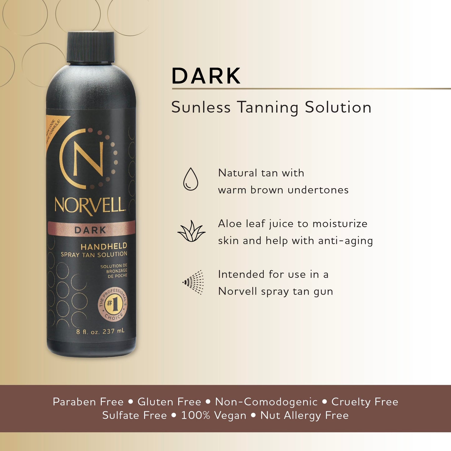 Norvell Premium Sunless Tanning Solution - Dark, 8 fl.oz.