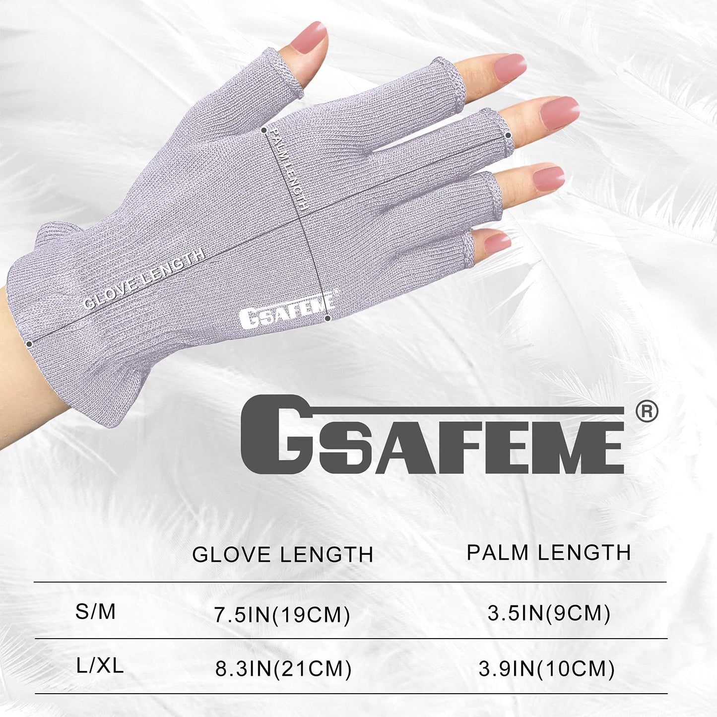 GSAFEME Cotton Gloves for Dry Hands - Fingerless Touchscreen Moisturizing Gloves for Sleeping - Cotton Eczema Gloves for Men and Women, Purple L/XL 1 Pair