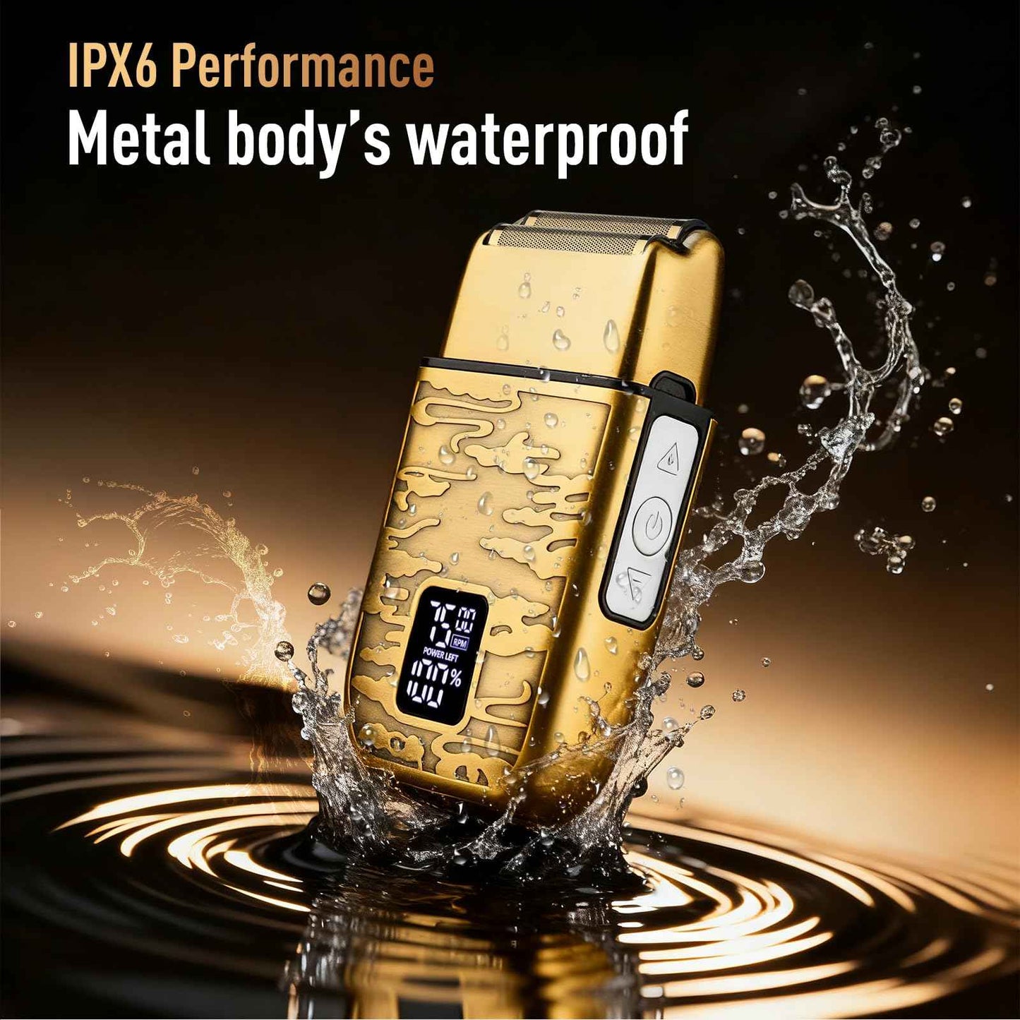 VNTGSHAVER Mens Foil Shavers, Beard Trimmers for Men Professional,Electric Shavers for Men, Mustache Trimmer Face Shaver, Wet/Dry Beard Shaver, 3 Peeds Electric Razor for Face (Bright Bronze)