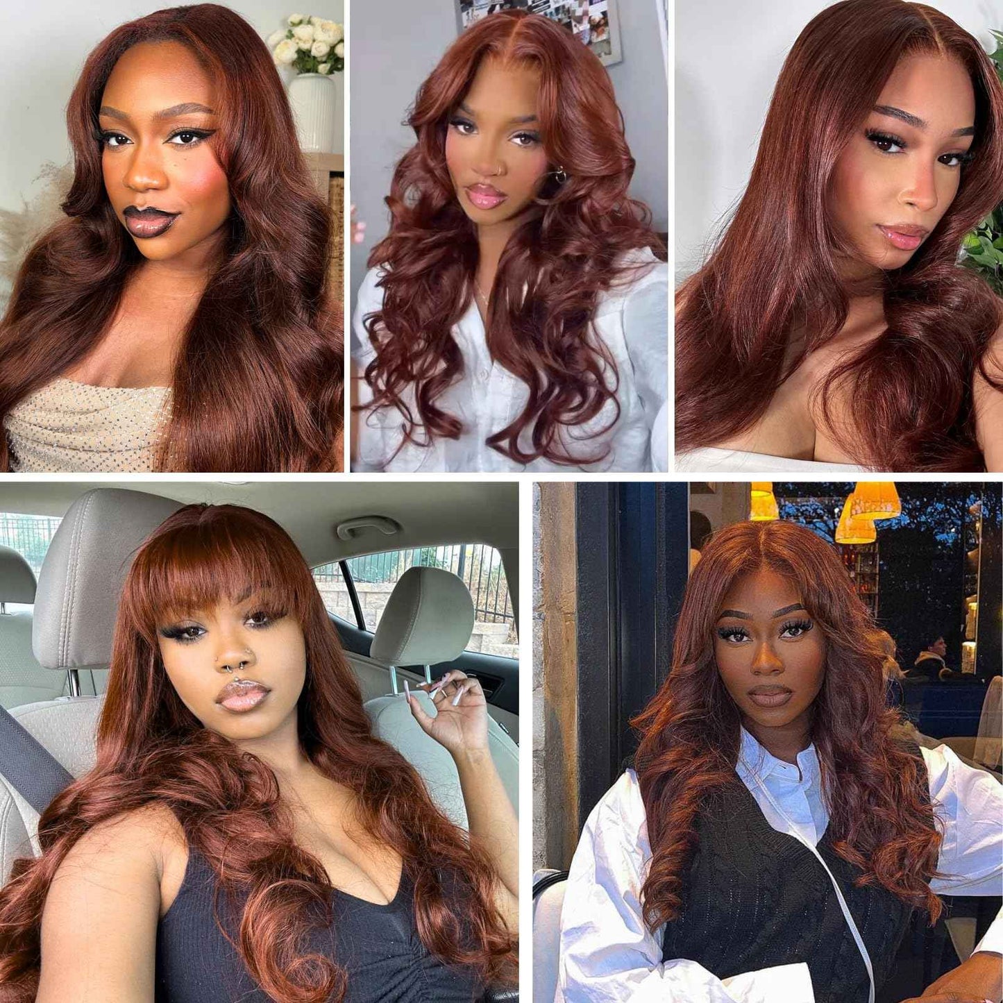 ALHER 33 Reddish Brown Body Wave 4x4 Lace Closure, 12A Copper Brown Colored 4X4 HD Lace Closure Free Part Pre Plucked with Baby Hair, 100% Virgin Remy Human Hair for Black Women 150% Density 10 Inch