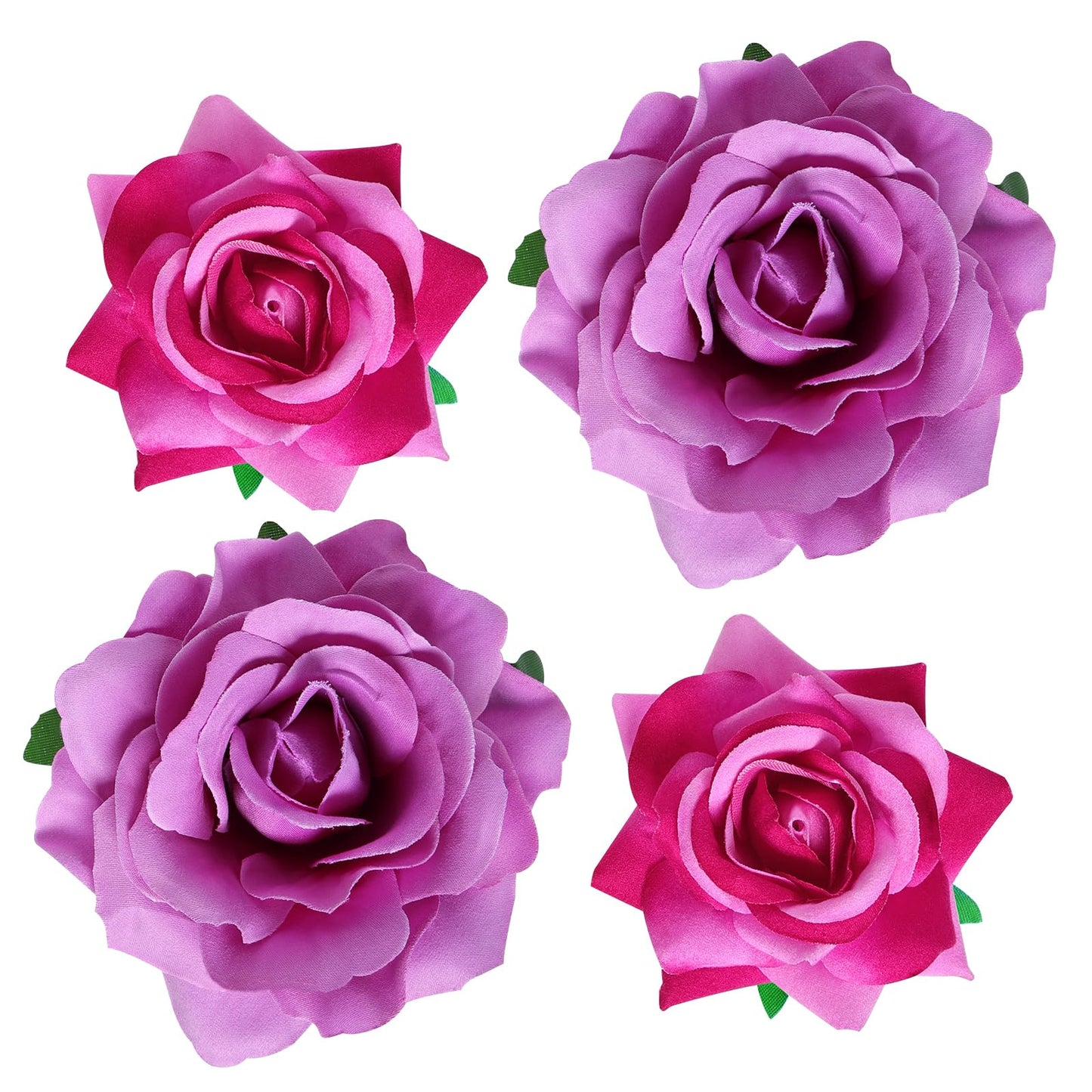 Topbuti Rose Hair Clip Flower Hairpin Rose Brooch Floral Clips, 4 Pcs Fabric Rose Flowers Hair Clips Mexican Hair Flowers Pin up Headpieces for Woman Girl Wedding Party Mother's Day (Light Purple)