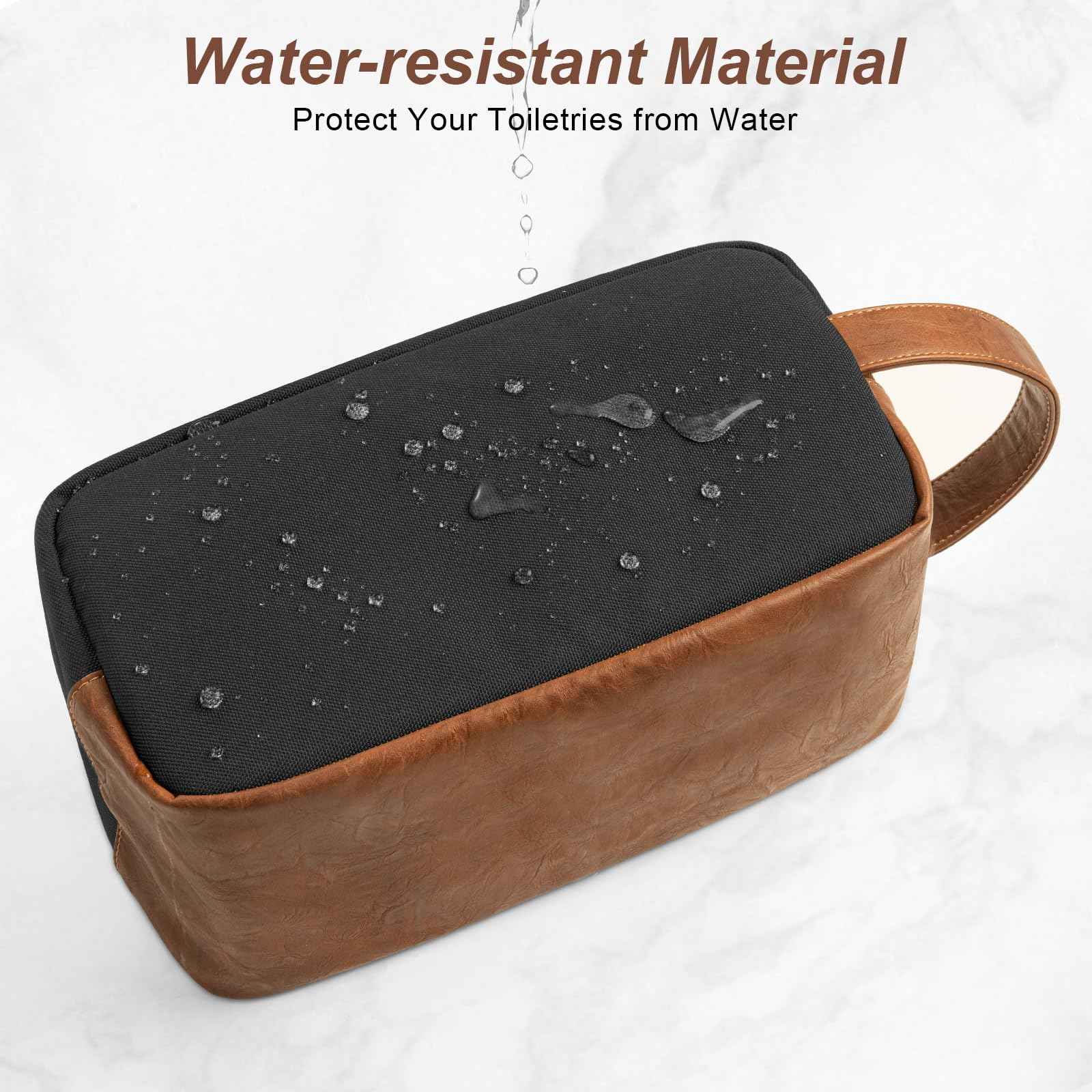 Ezday Travel Toiletry Bag for Men, Hanging Toiletry Organizer, Water Resistant Shaving Kit with Large Capacity for Travel Accessories (Black, Medium)