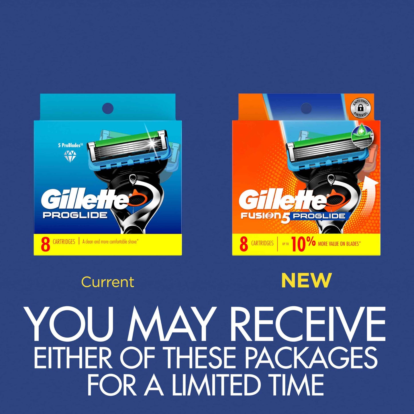 Gillette ProGlide Razor Refills for Men, 8 Razor Blade Refills