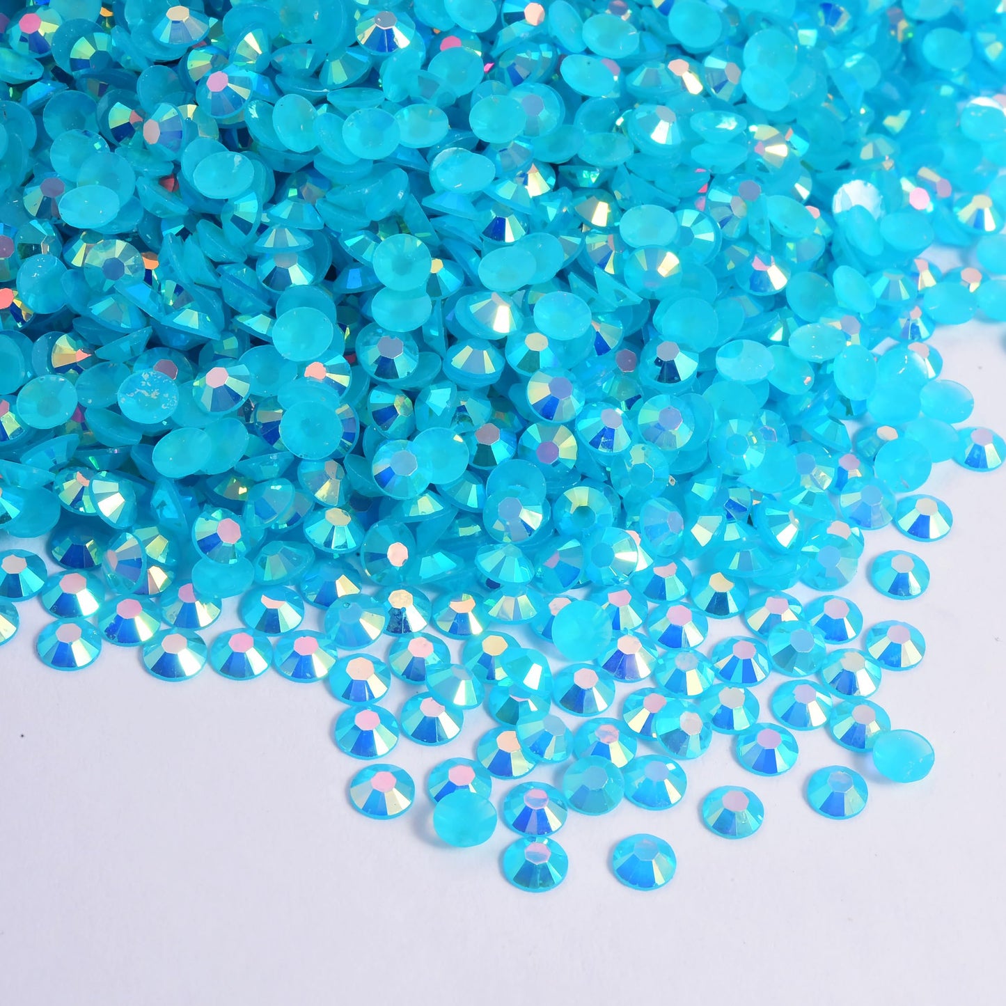 Blinginbox 50000pcs Flatback Rhinestones,Resin Non Hotfix Rhinestones Large Quantity Wholesale for Crafts DIY Creative Design,Clothes,Makeup,Nail Art (3mm=0.12",Capri AB)