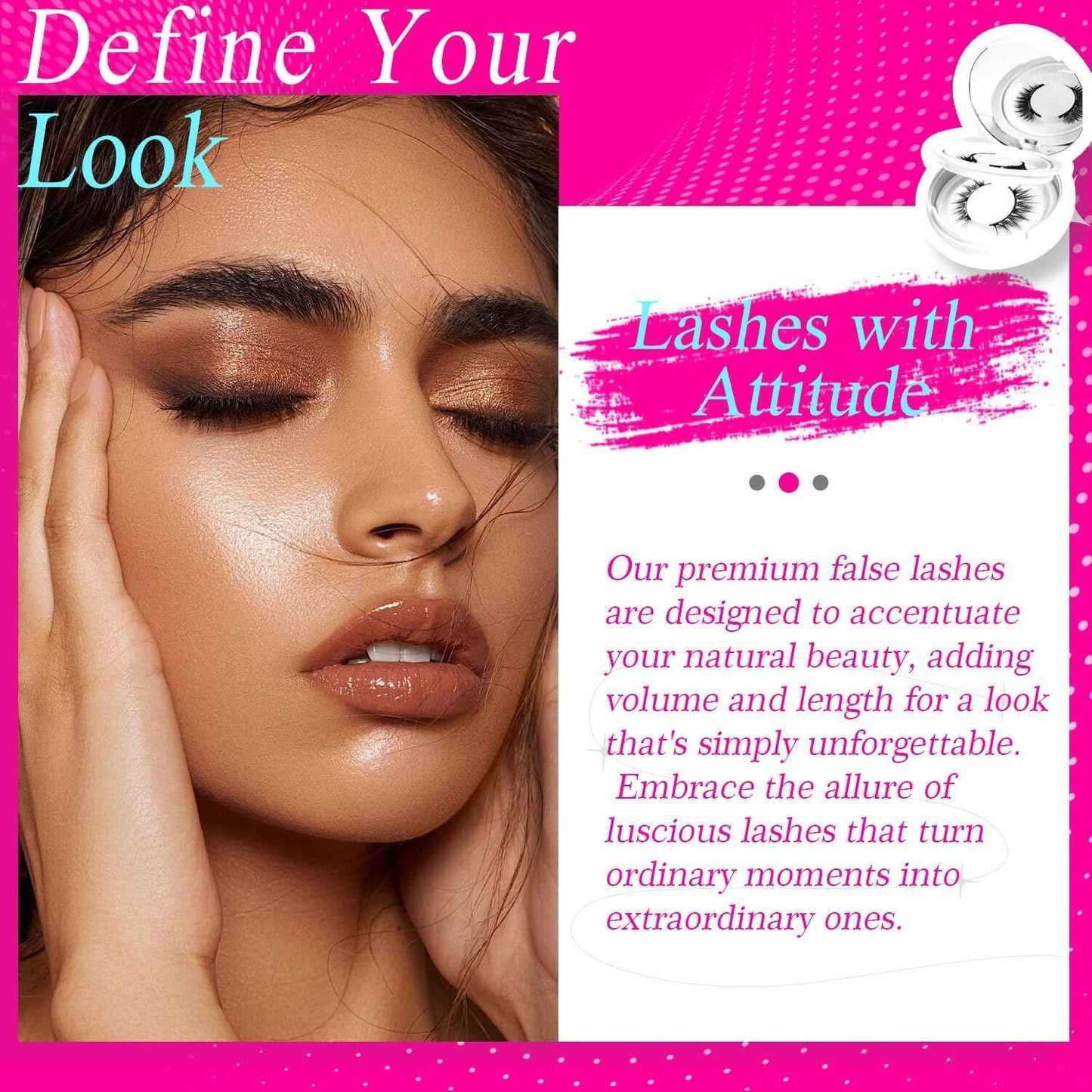 Hunnyfit Lashes Magnetic Eyelashes with Applicator, Magnetic Eyelashes Without Eyeliner，Reusable Glue-Free Natural Look Eyelashes Kit Easy to Wear and Remove