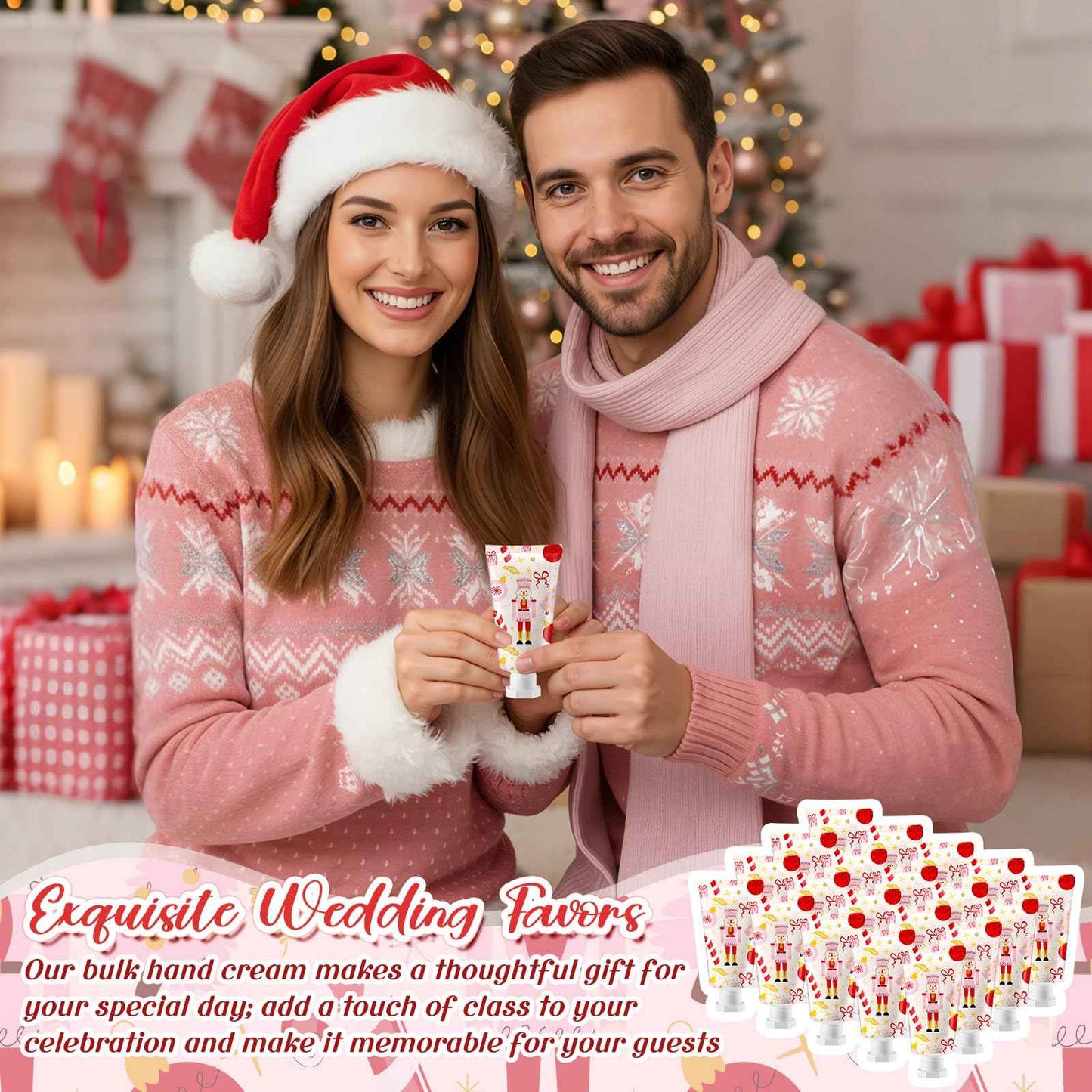 Heigble 50 Pcs 1 Oz/ 30 ml Christmas Nutcracker Hand Cream Gifts Bulk Travel Size Christmas Thank You Hand Cream Body Lotion Gifts for Women Coworker Teacher Nurse Souvenir Xmas Party Supplies