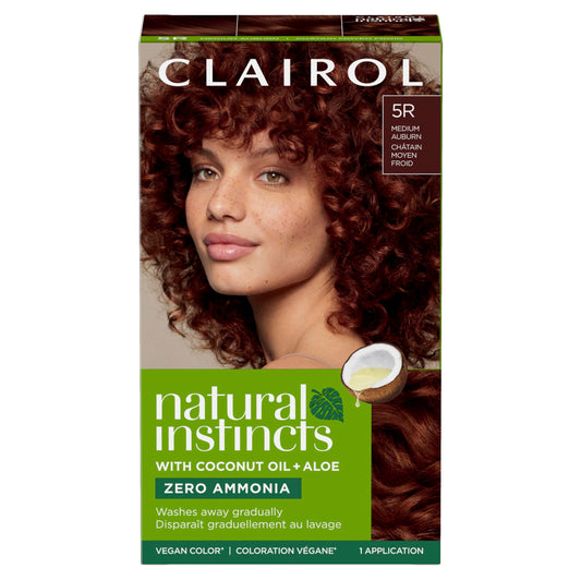 Clairol Natural Instincts Demi-Permanent Hair Dye, 5R Medium Auburn Hair Color, Pack of 1