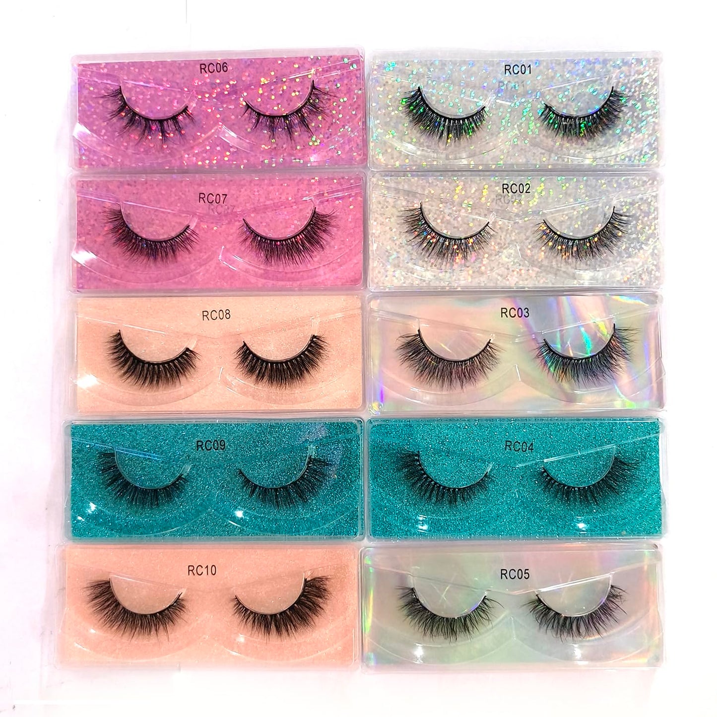 Ellazzle 50 Pairs False Eyelashes Natural, Wholesale 5D Fuffy Volume Lashes, Faux Mink Eyelash Bulk with Portable Boxes