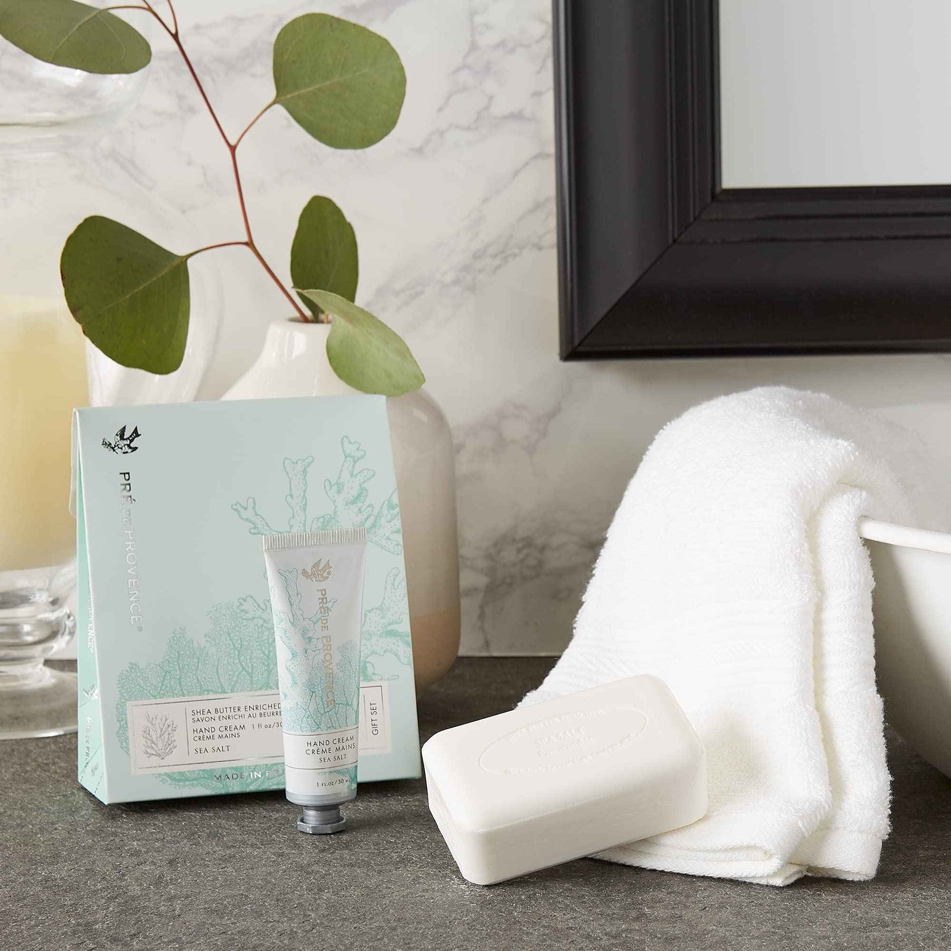 Pre de Provence Gift Set Collection 150 Gram Soap Bar & 1 fl oz Hand Cream, Sea Salt