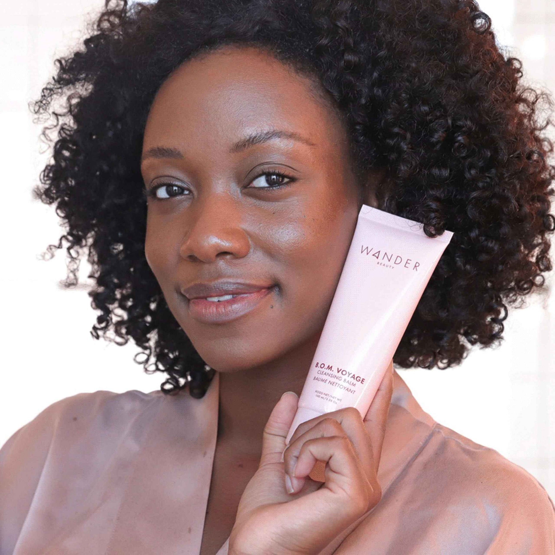 Wander Beauty B.O.M Voyage Cleansing Balm - Cleanser and Makeup Remover for Eyes & Face - Cleansing Balm Makeup Remover - Nourishing Face Wash Transforms From Balm to Oil to Milk Cleanser - 3.38 oz