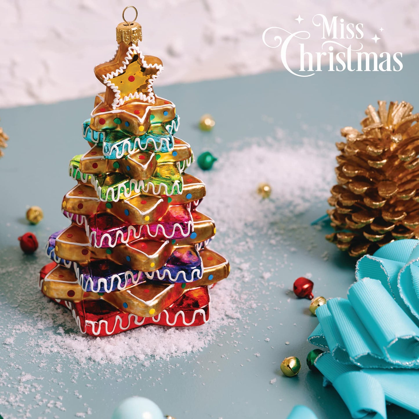 Miss Christmas 2024 Collection Cute as Candy Gingerbread Blown Glass Christmas Tree Ornament (Gingerbread Tree)