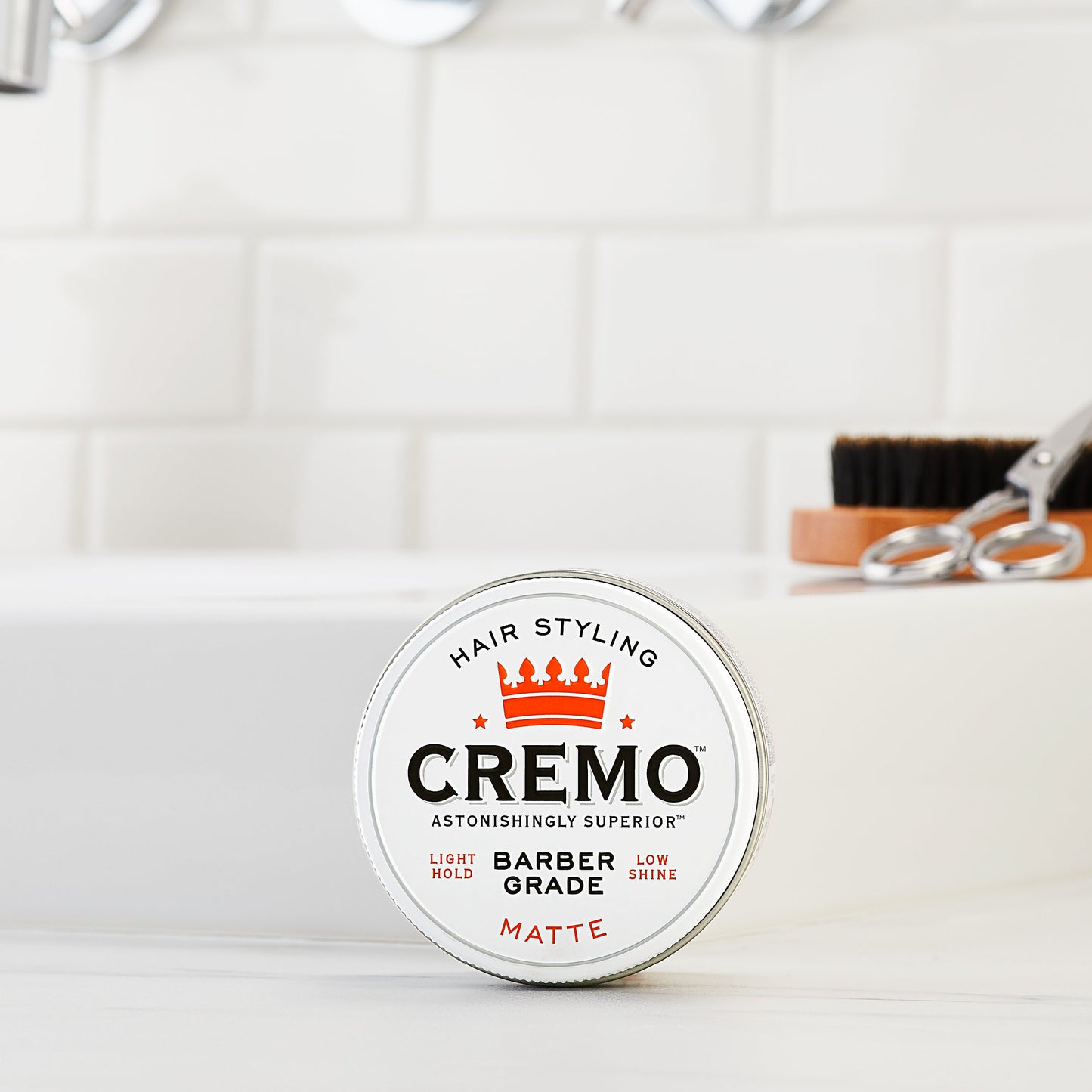 Cremo Premium Barber Grade Hair Styling Matte Cream, Light Hold, Low Shine, 4 Oz