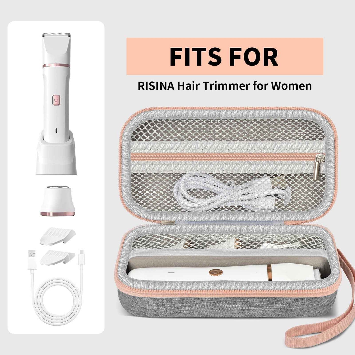 ALKOO Case for Risina Women's Bikini Trimmer & Electric Razors- Travel Holder for Pubic Hair Trimmer, Lady Shaver, Intimate Grooming Tools & Accessories, Storage- Blue (Box Only)