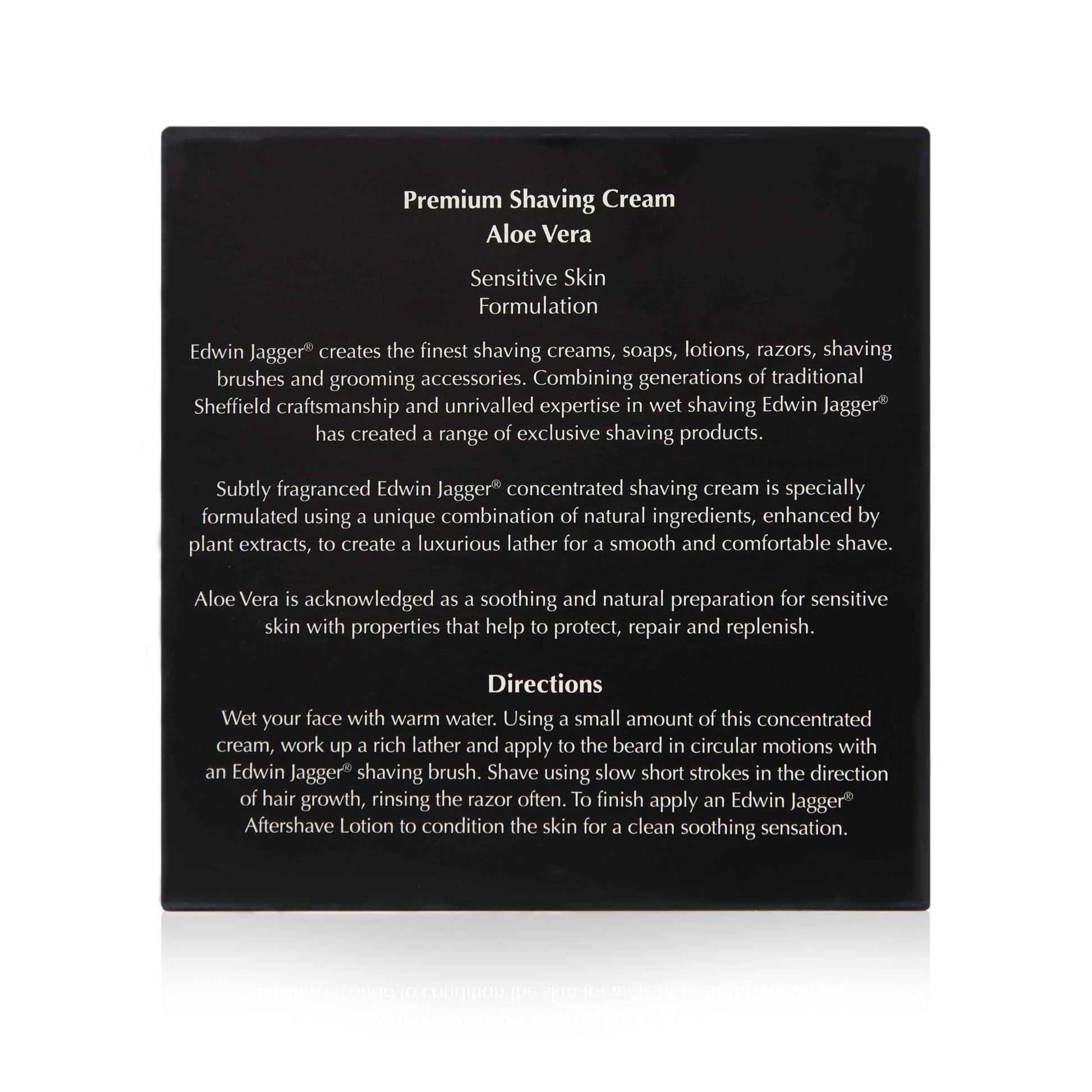 Edwin Jagger 99.9% Natural Premium Shaving Cream, 100ml Tub - Aloe Vera, 3.4-Ounce