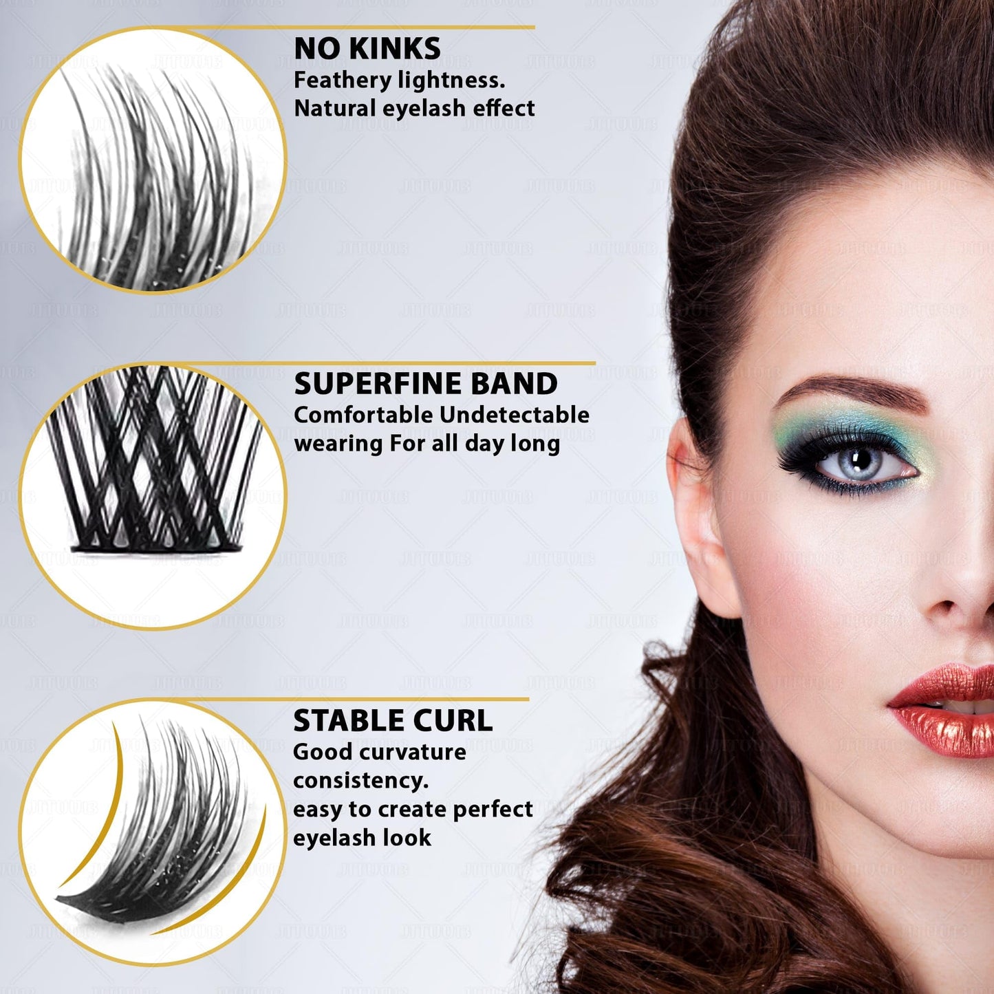 CTS DIY Eyelash Extension Kit 168 pcs Thin Band Clusters.