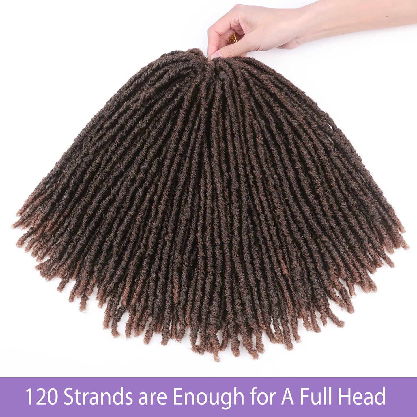 WIGNEE 120 Strands Faux Locs Crochet Hair 12 Inches Short Faux Locs Pre-Looped Soft Locs Dreadlock Crochet Hair 6 Packs Pre-Twisted Crochet Hair for Black Women(12 Inch,1B/30)