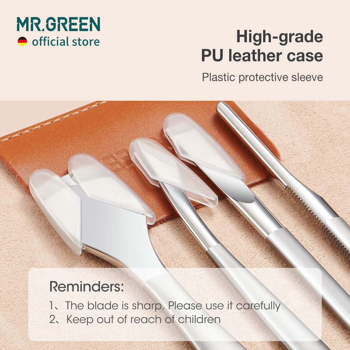 MR.GREEN Pedicure Knife Set Professional Ingrown Toenail Clippers Foot Care Tools Stainless Steel Nail Cuticle Nippers Remover Kits (4 Pcs Set)