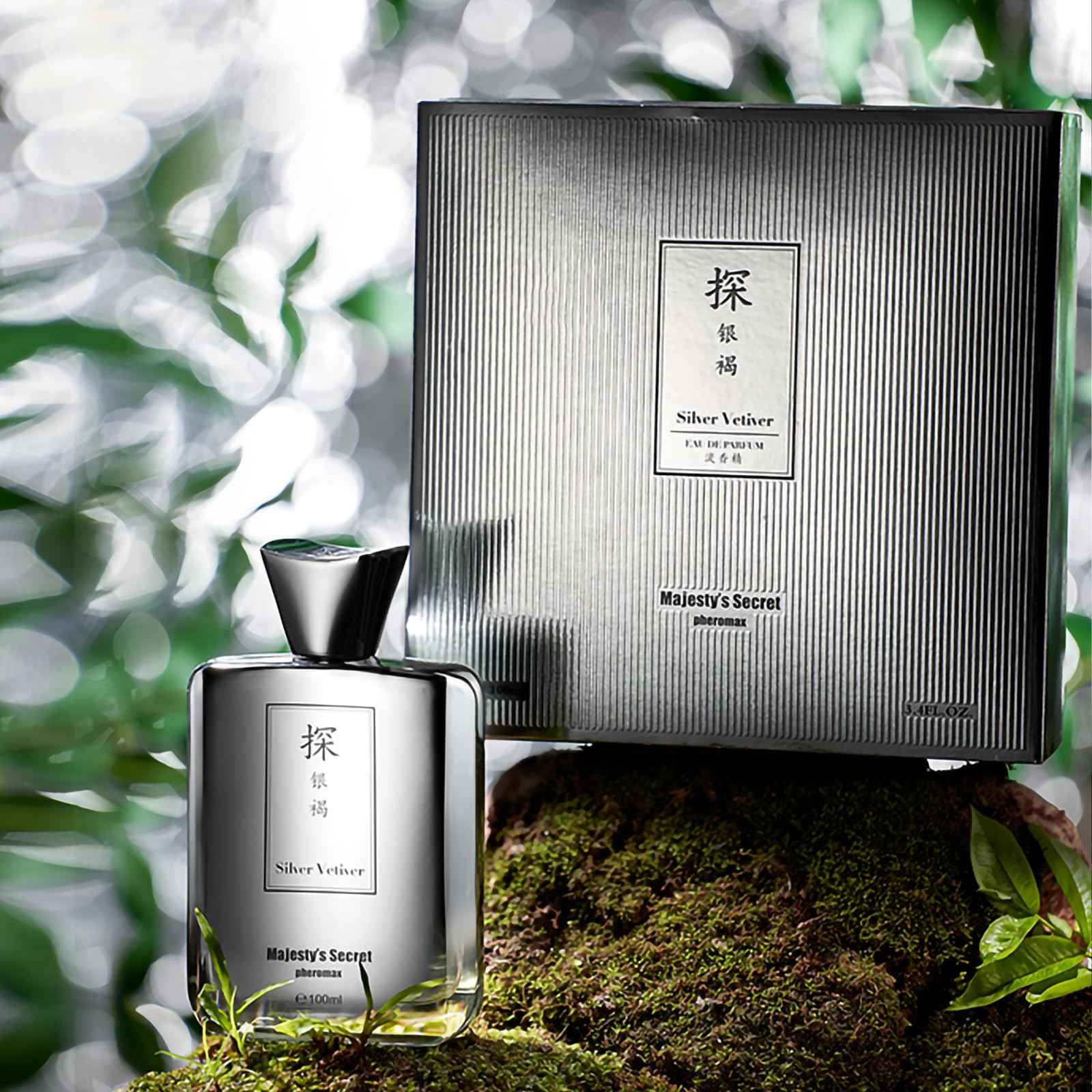 MAJESTY'S SECRET PHEROMAX Cologne for Men – 3.4 fl oz Eau De Parfum Spray, Long Lasting Premium Men’s Cologne with Masculine Scent, Luxury Gift for Boyfriend, Husband, or Dad (TAN Silver Vetiver)