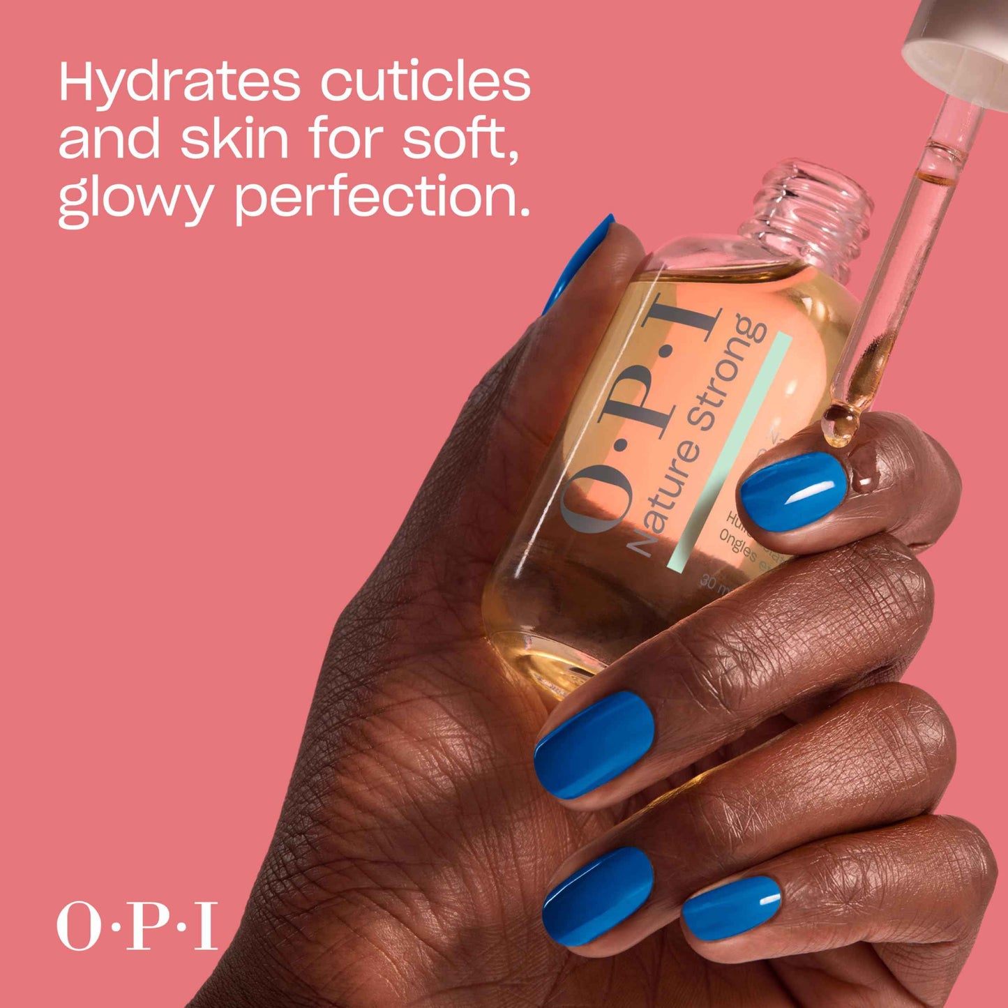 OPI Nature Strong Nails & Skin - Glow Up Nail & Cuticle Oil with Dropper | Lightweight, Nourishing Natural Oil Blend Moisturizes Dry Cuticles | Enriched with Vitamin E | 1.0 Fl Oz | 30 mL