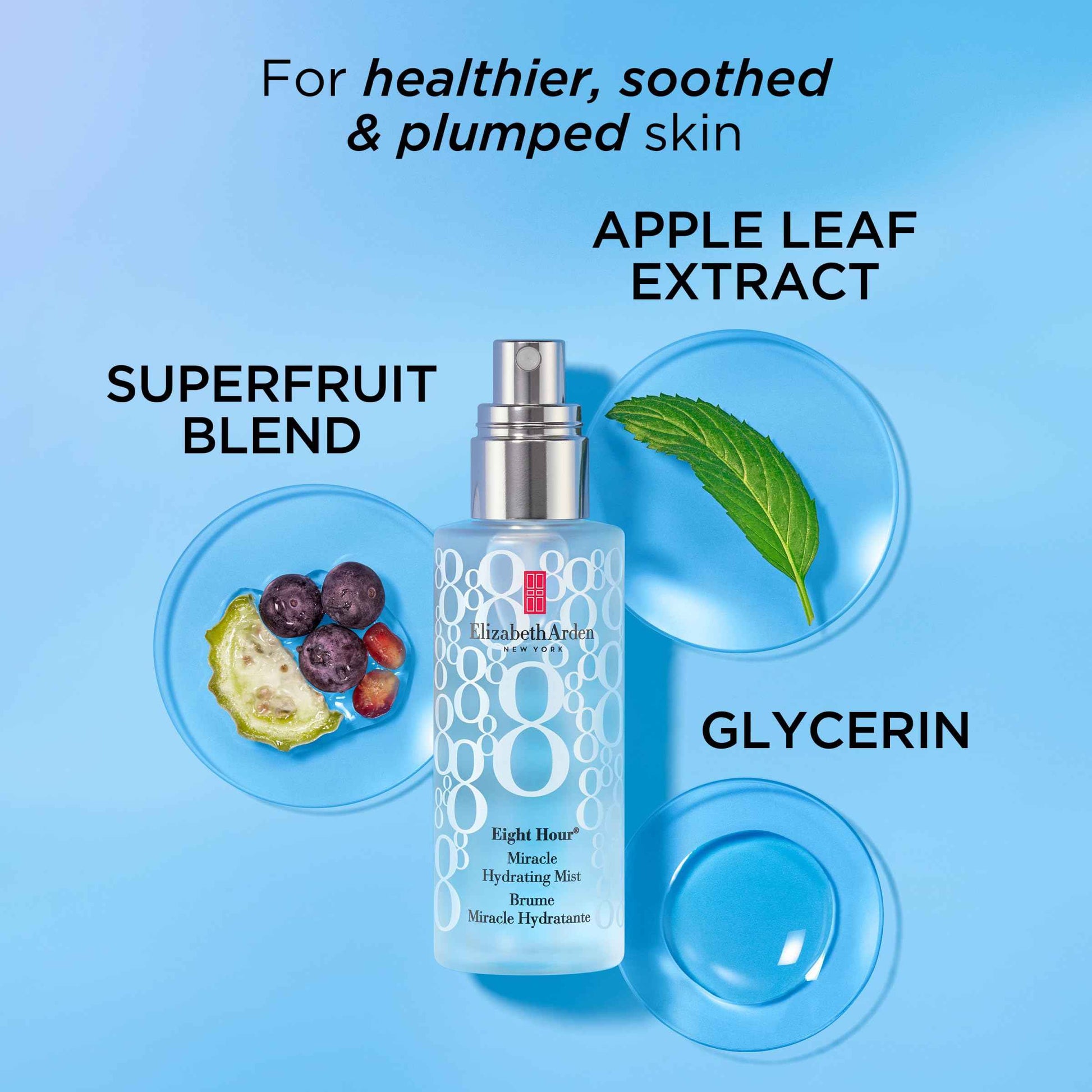 Elizabeth Arden Eight Hour Miracle Hydrating Face Mist, Dewy Facial Spray Moisturizer, Dry Skin Care with Antioxidants & Glycerin, 3.4 fl oz