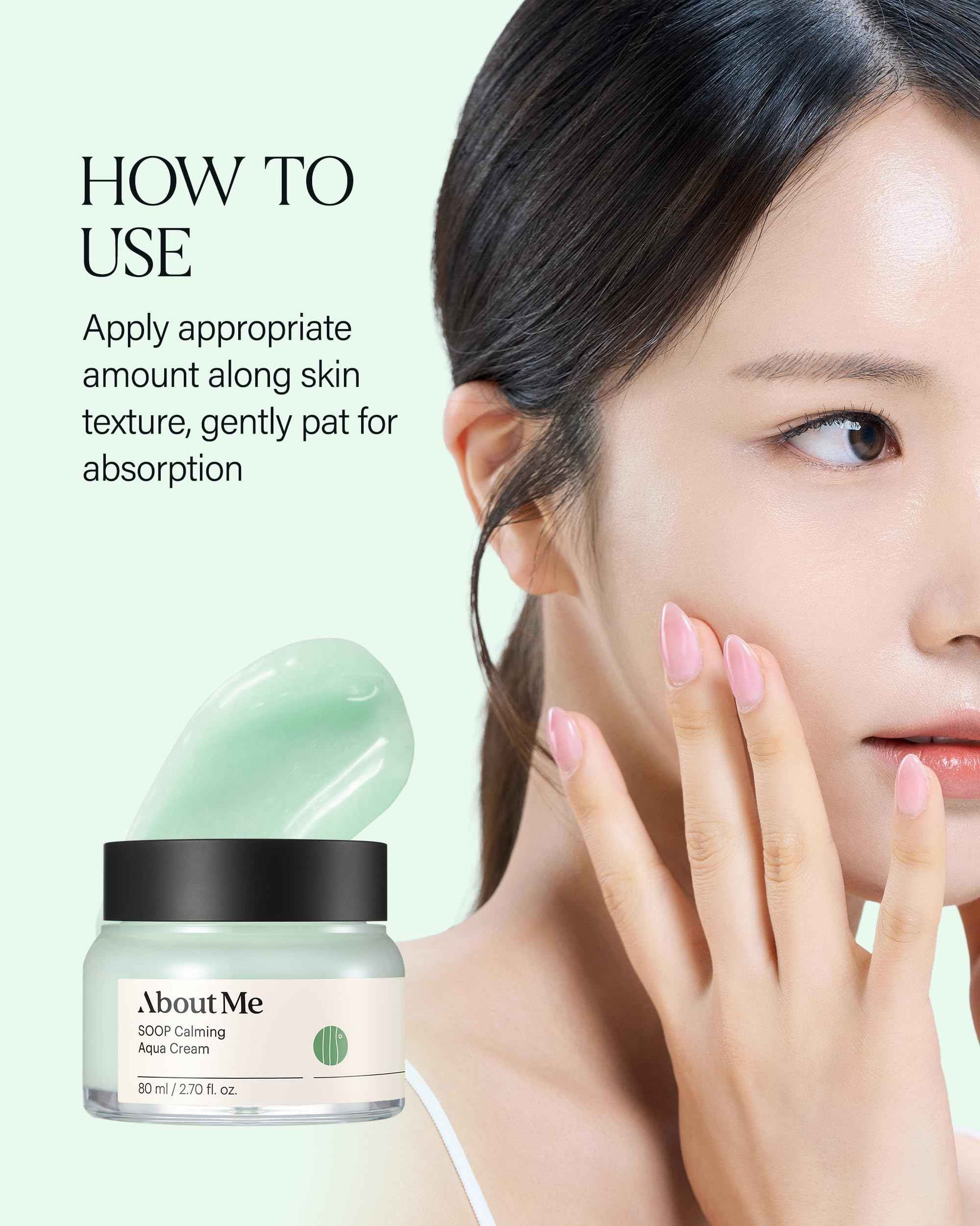 About Me SOOP Calming Aqua Cream – Korean 77.7% Jeju Cypress Water 100 Hour Moisture Cream for Sensitive Acne Skin – Daily Jelly Texture with Niacinamide – Korean Skin Care – 2.87oz, 85ml