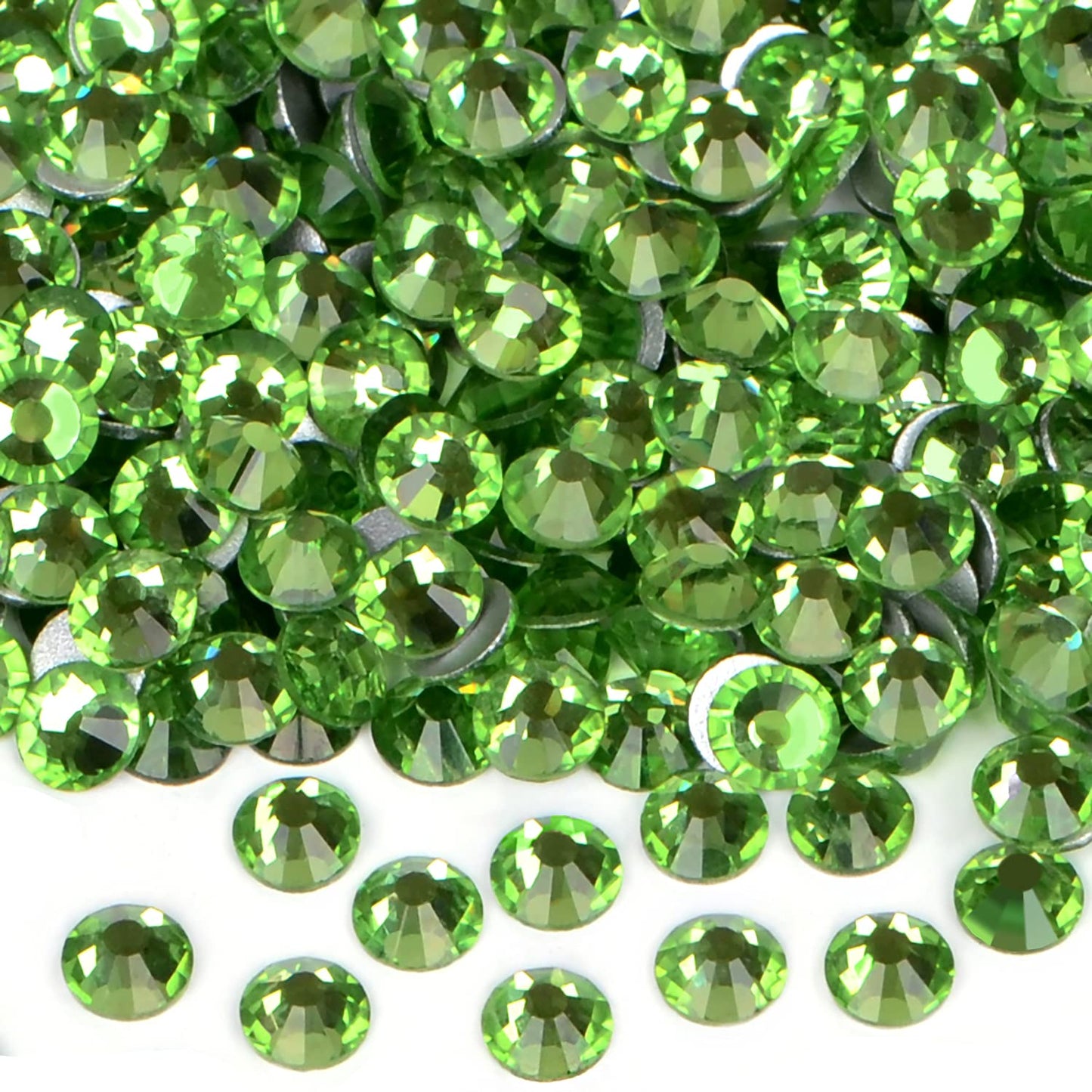 1440PCS Art Nail Rhinestones Non Hotfix Glue Fix Round Crystals Glass Flatback for DIY Jewelry Making with one Picking Pen (ss16 1440pcs, Peridot)