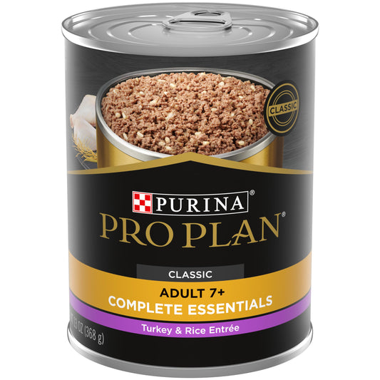 Purina Pro Plan High Protein Wet Dog Food for Senior Dogs, Adult 7+ Wet Dog Food, Turkey and Rice Entree - (Pack of 12) 13 oz. Cans