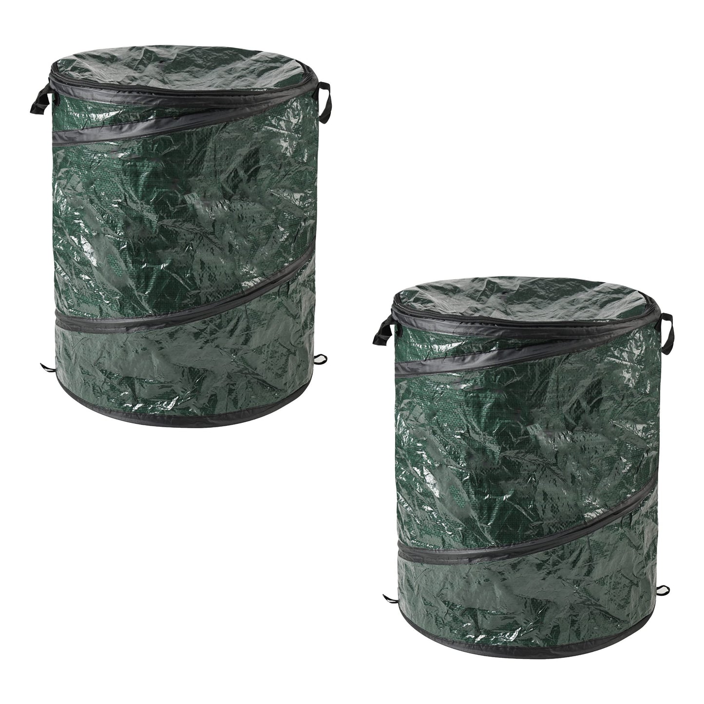 Wakeman 29.5-Gallon Pop up Outdoor Garbage Can Set - Set of 2 Collapsible Trash Cans for Parties, Yard Waste, or Laundry - Camping Accessories