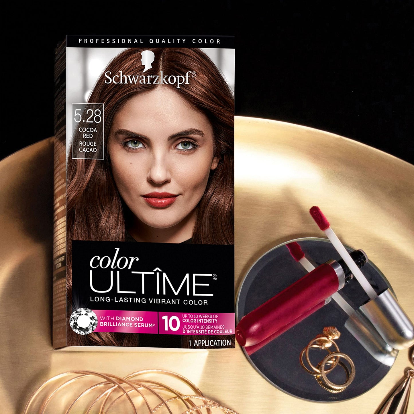 Schwarzkopf Color Ultime Hair Color Cream, 5.28 Cocoa Red (Packaging May Vary)