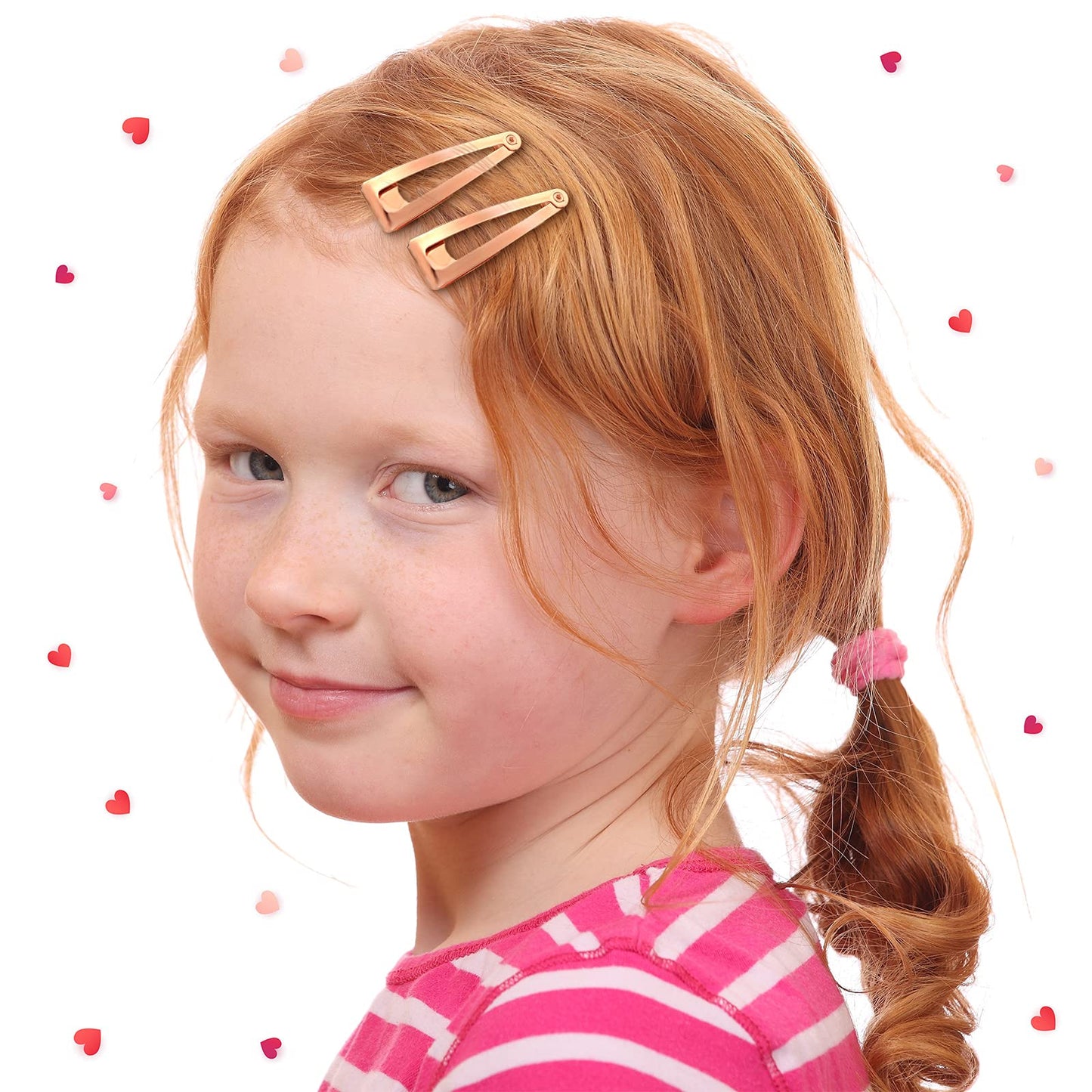 32 Pieces Hair Clips - 3 Prong Double Grip Metal Barrettes and Combs for Women and Girls Hair Accessories (Rose Gold)