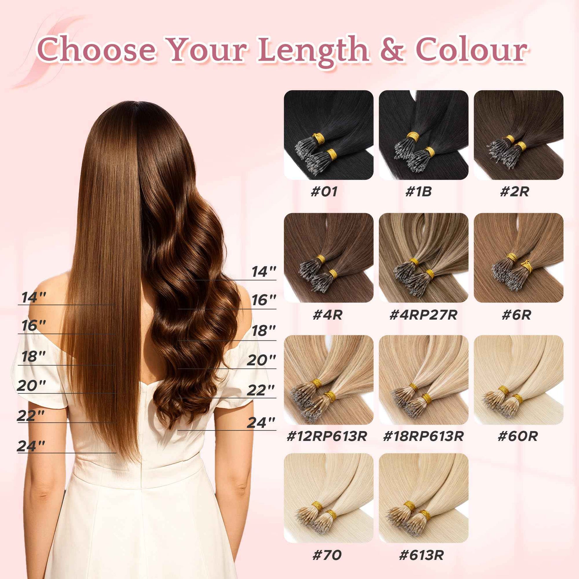 SEGO Nano Tip Hair Extensions Human Hair, Nano Beads Balayage Seamless Highlight Pre-bonded Extensions for Women, 0.7g/strand, 50 strands 35g/pack -18 Inch#01 Jet Black