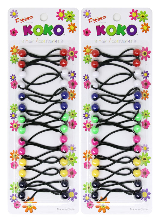 KOKO - Priemum 28 Pcs Bubble hair ties. Elastics Ties 12mm Ball Bubble Ponytail Holders. Colorful Elastic Accessories for Baby Kids Children Girls Toddler Women All Ages (CLEAR MIX)