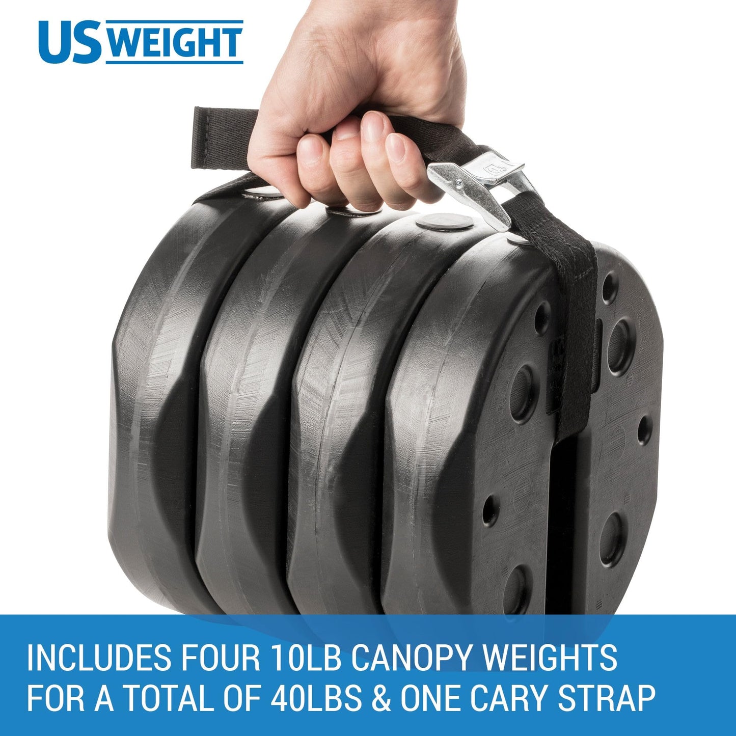 US Weight Tailgater Canopy Weights Set of 4 with No-Pinch Design for Easy Installation, and Removal to Secure Tents, Canopies, and Umbrellas at Outdoor Events 40 pounds