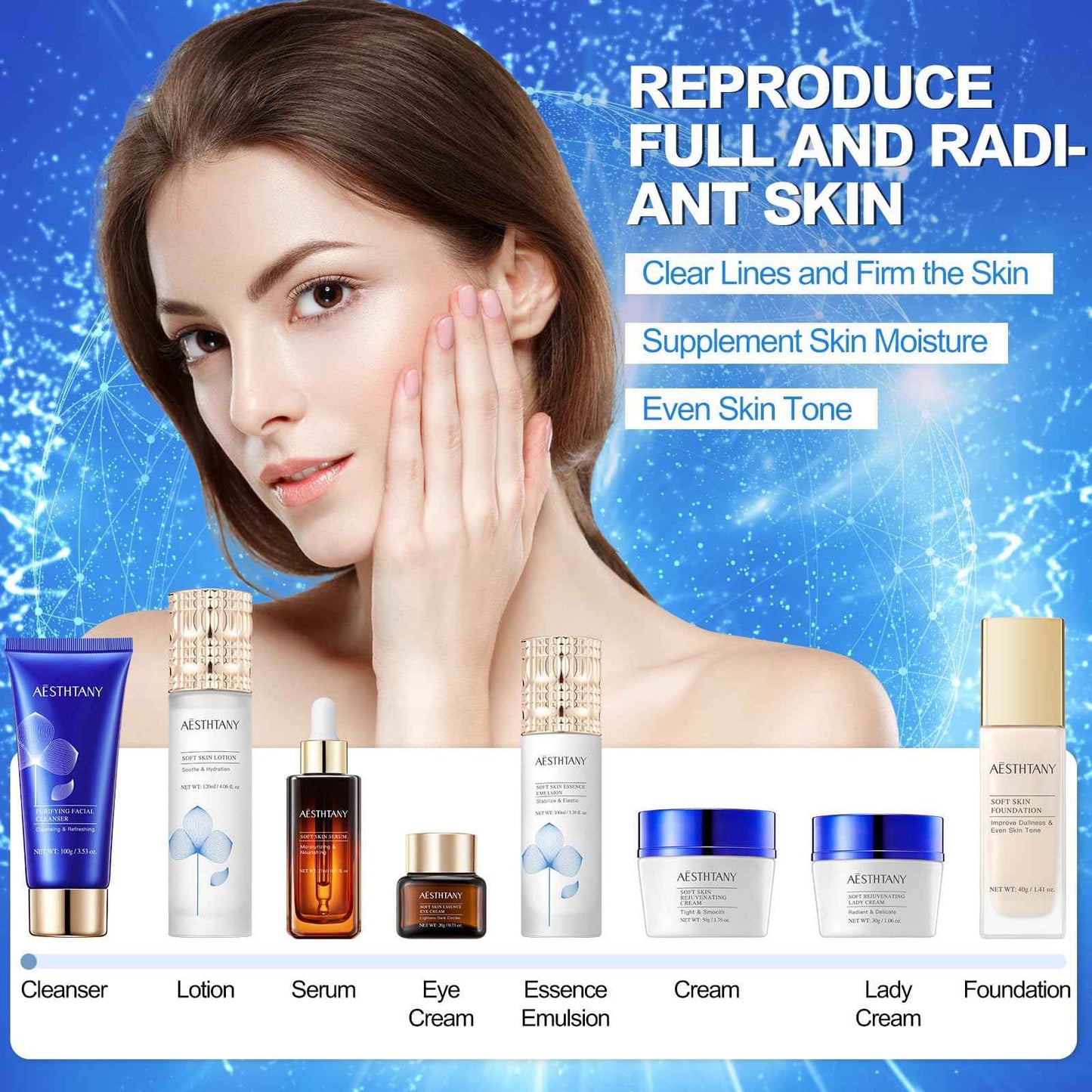 O'KADY Skin Care Set Rejuvenating Beauty Luxury 8-Piece Set Skin Care SetSkincare Gifts For Teenage Girls,Facial kit,Pamper Sets For Women Gifts,Skin Care Sets for Valentine's Day