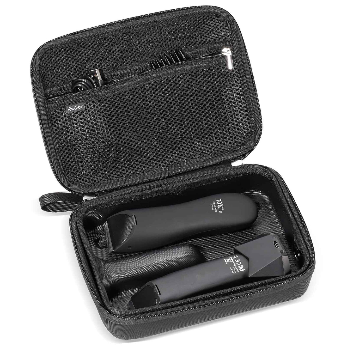 ProCase Hard Case for Meridian Trimmer and Shaver, Electric Groin Body Pubic Hair Trimmer Organizer, Travel Carrying Bag for Electric Razor and Accessories, With Removable tray -Black (Case Only)